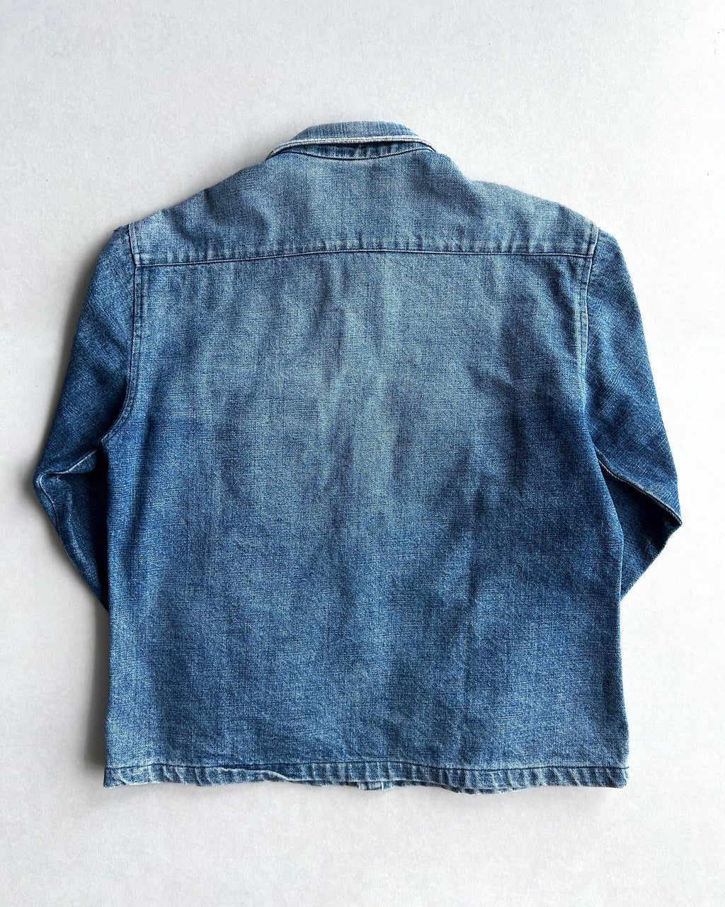 1980S FADED LEE EMBROIDERED DENIM SHIRT (M)