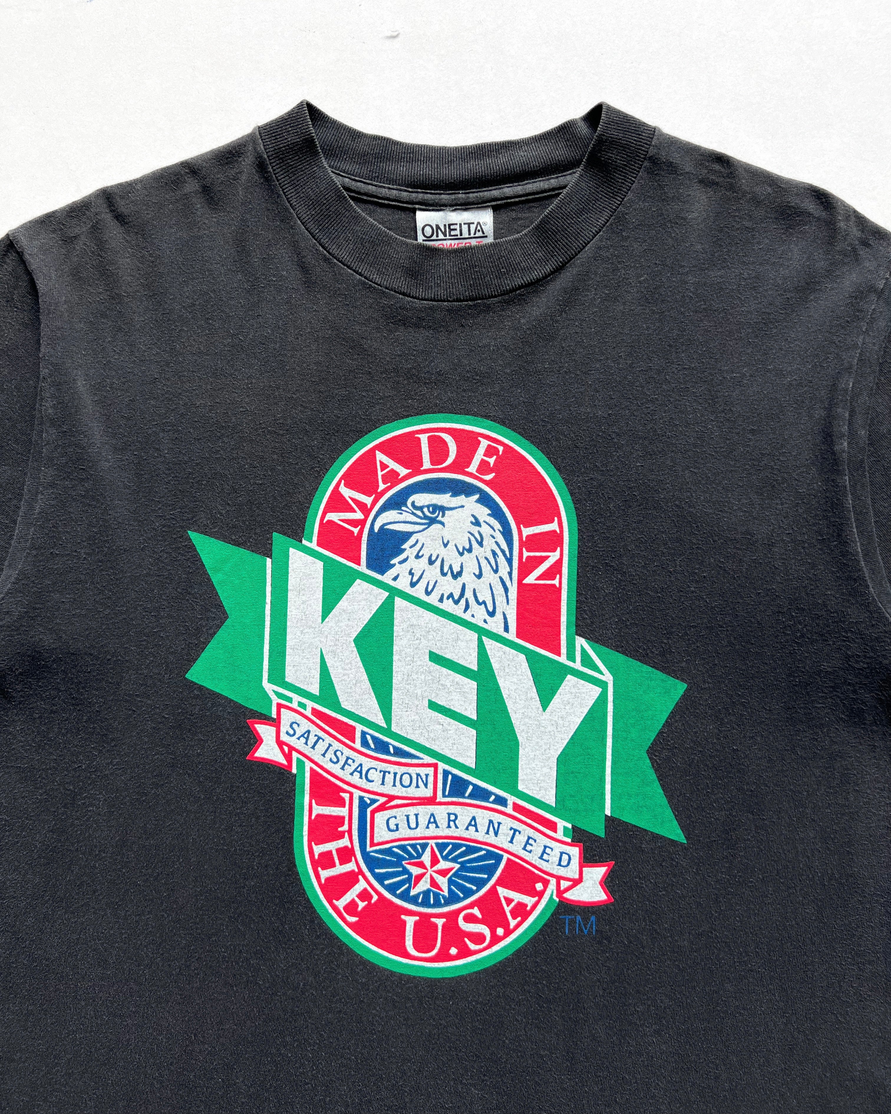 1990S KEY MADE IN USA SINGLE STITCH TEE (M)