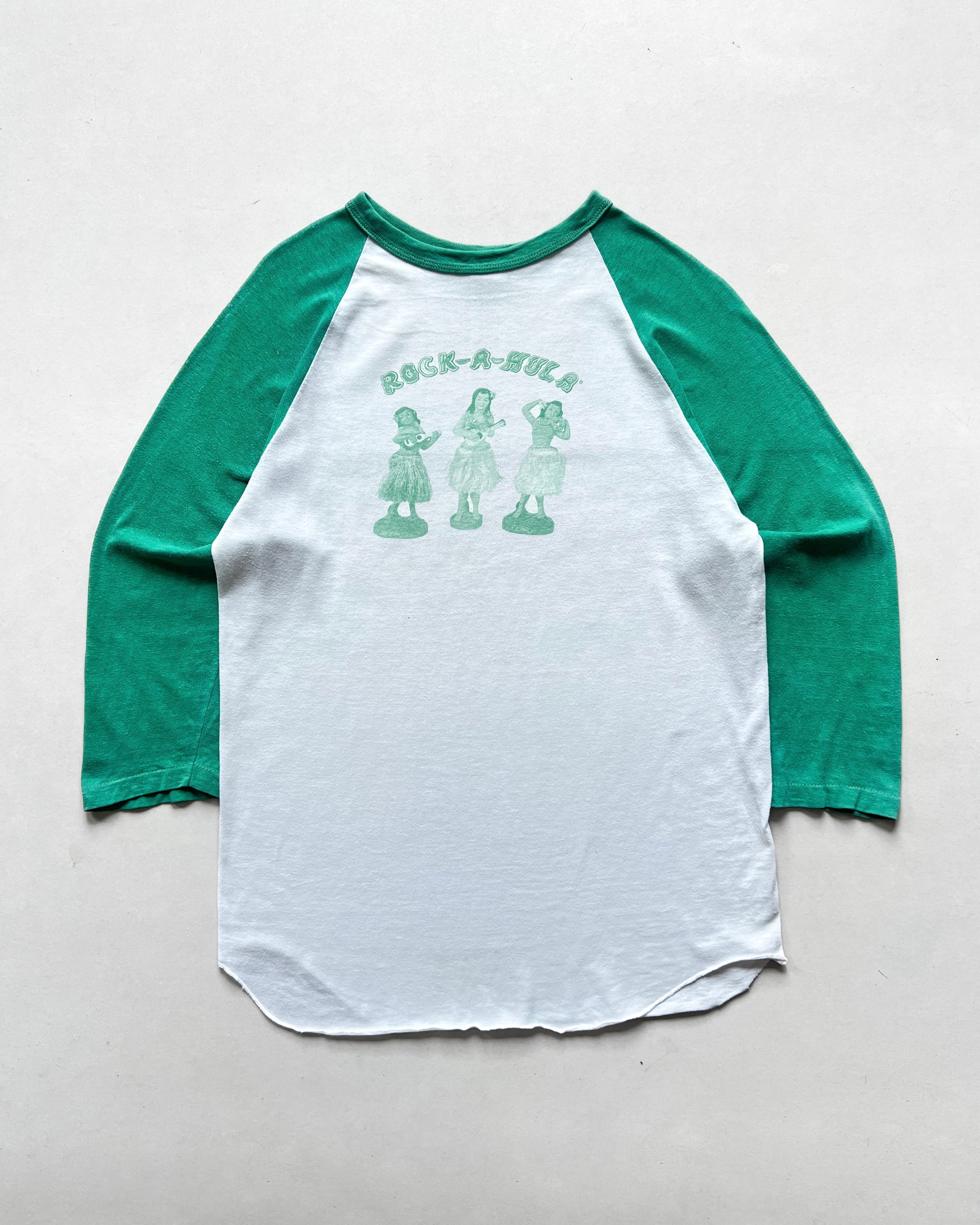 1980S 'ROCK A HULA' RAGLAN 3/4 SLEEVES TEES (M)