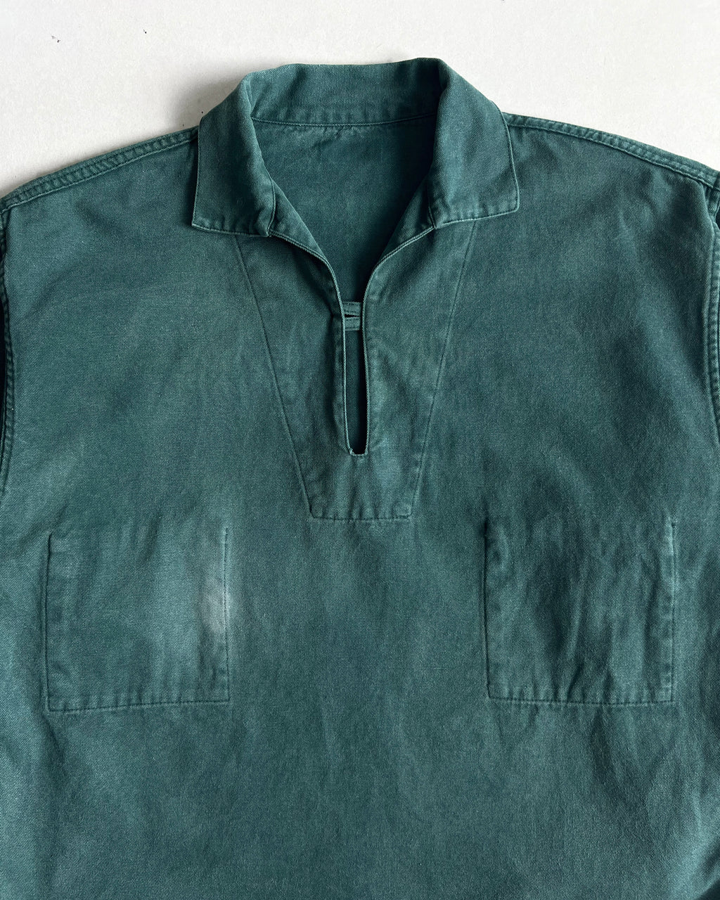 1970S FADED EMERALD GREEN FISHERMAN SMOCK (L)