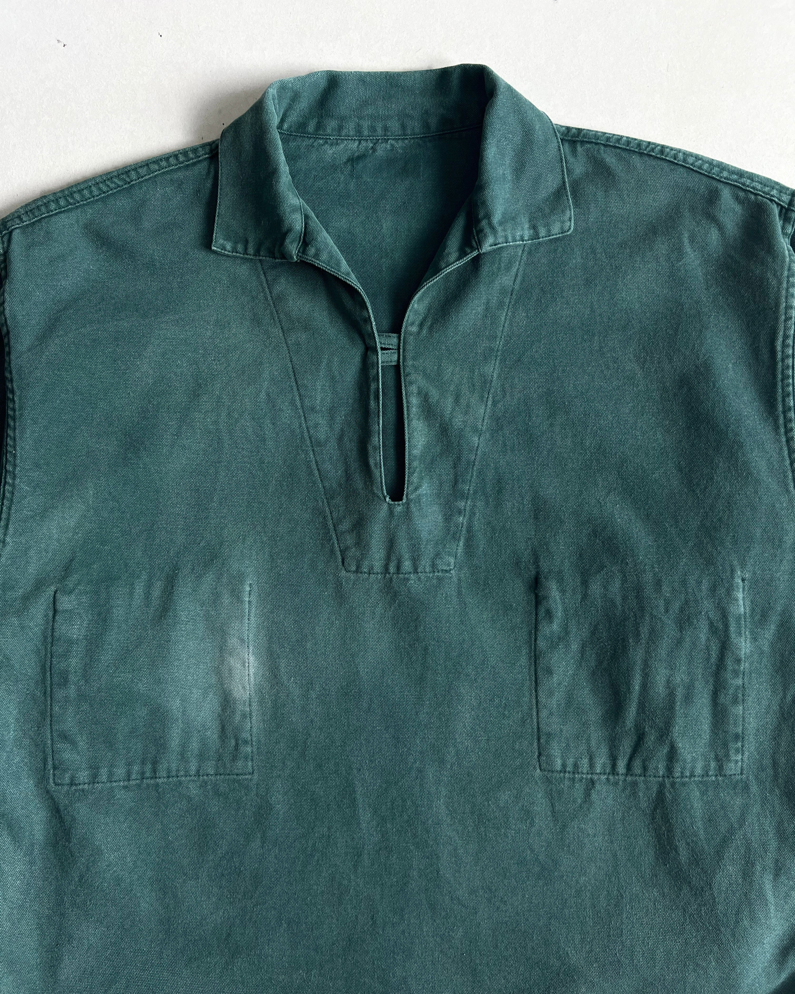 1970S FADED EMERALD GREEN FISHERMAN SMOCK (L)