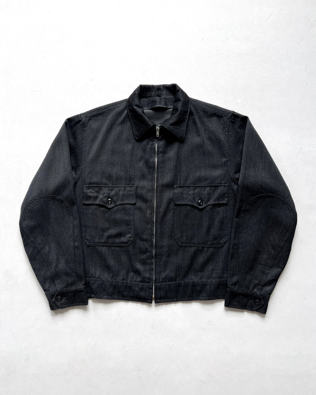 1950S BLACK SALT & PEPPER WORK JACKET (L)