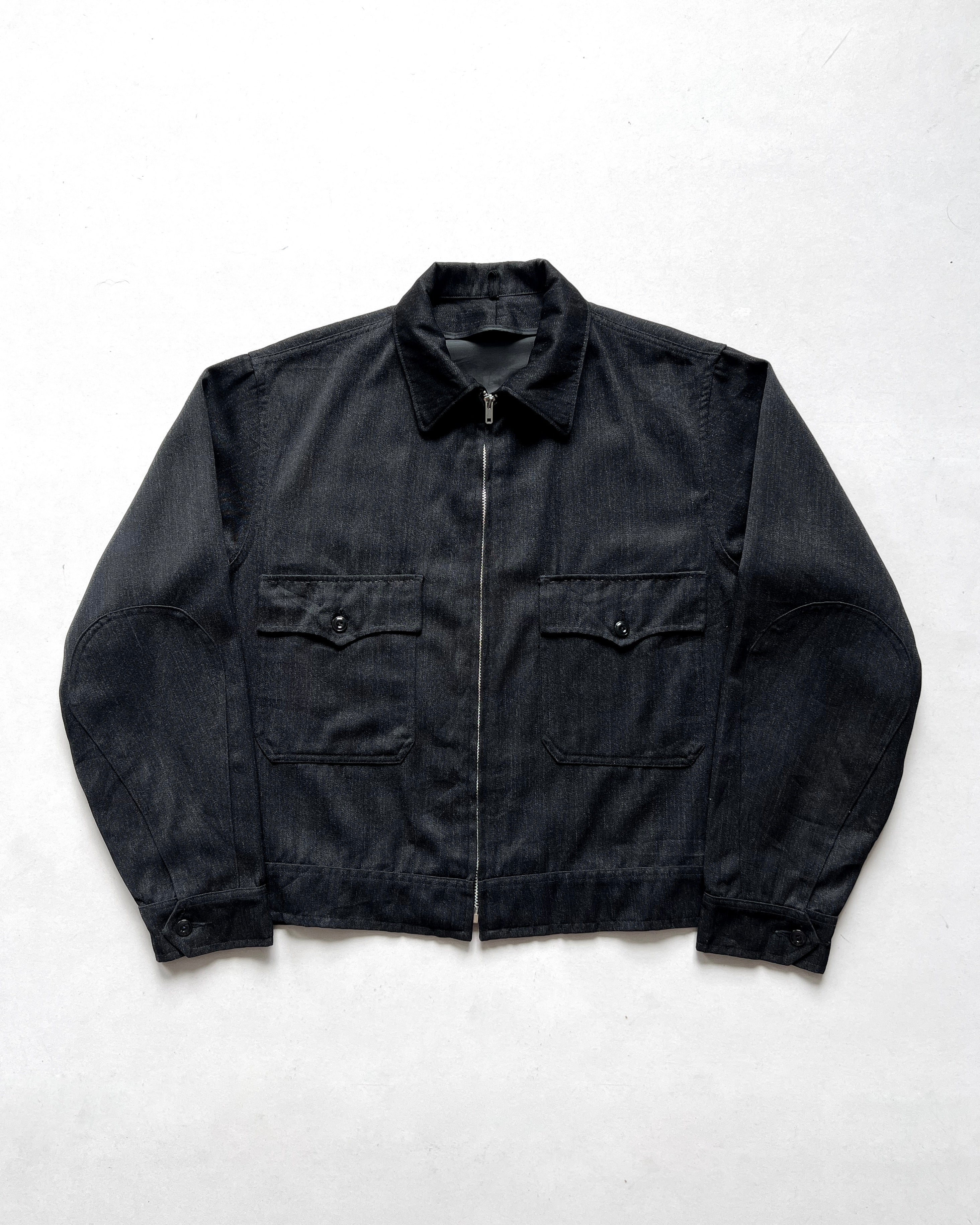 1950S BLACK SALT & PEPPER WORK JACKET (L)