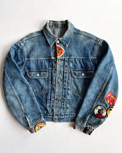 1950S FADED LEVI'S BIG E TYPE II DENIM JACKET (L)