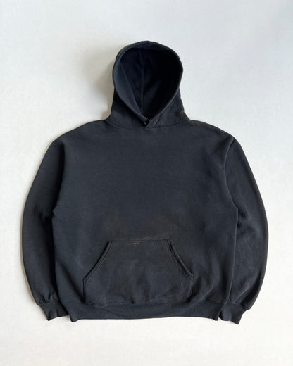 1990S JERZEES BLACK BLANK HOODIE (L)