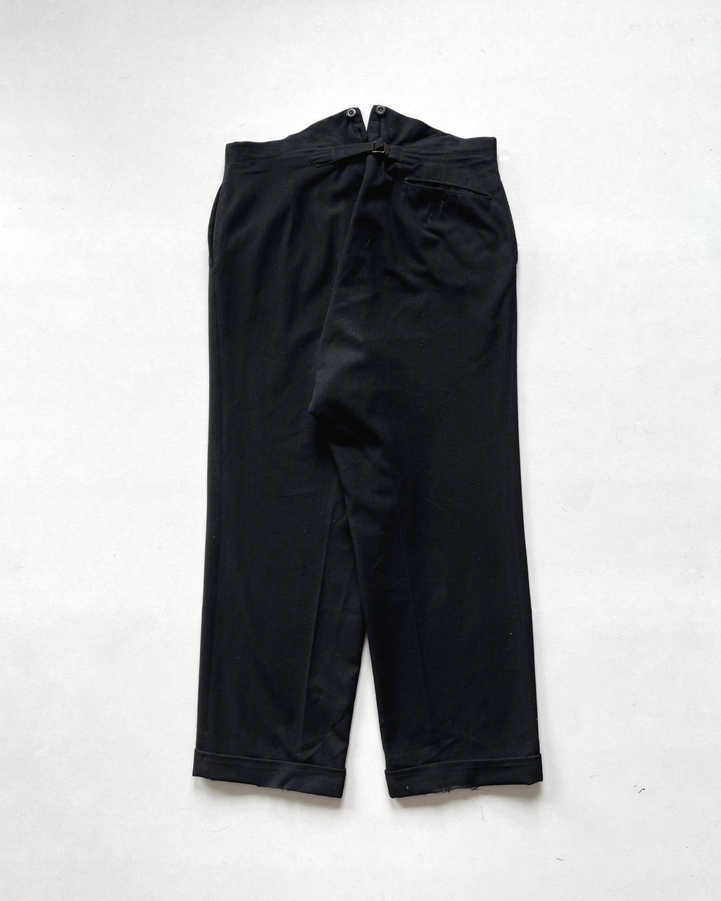 1930S EUROPE BLACK GENTLEMAN BUCKLE TROUSERS (34-39)