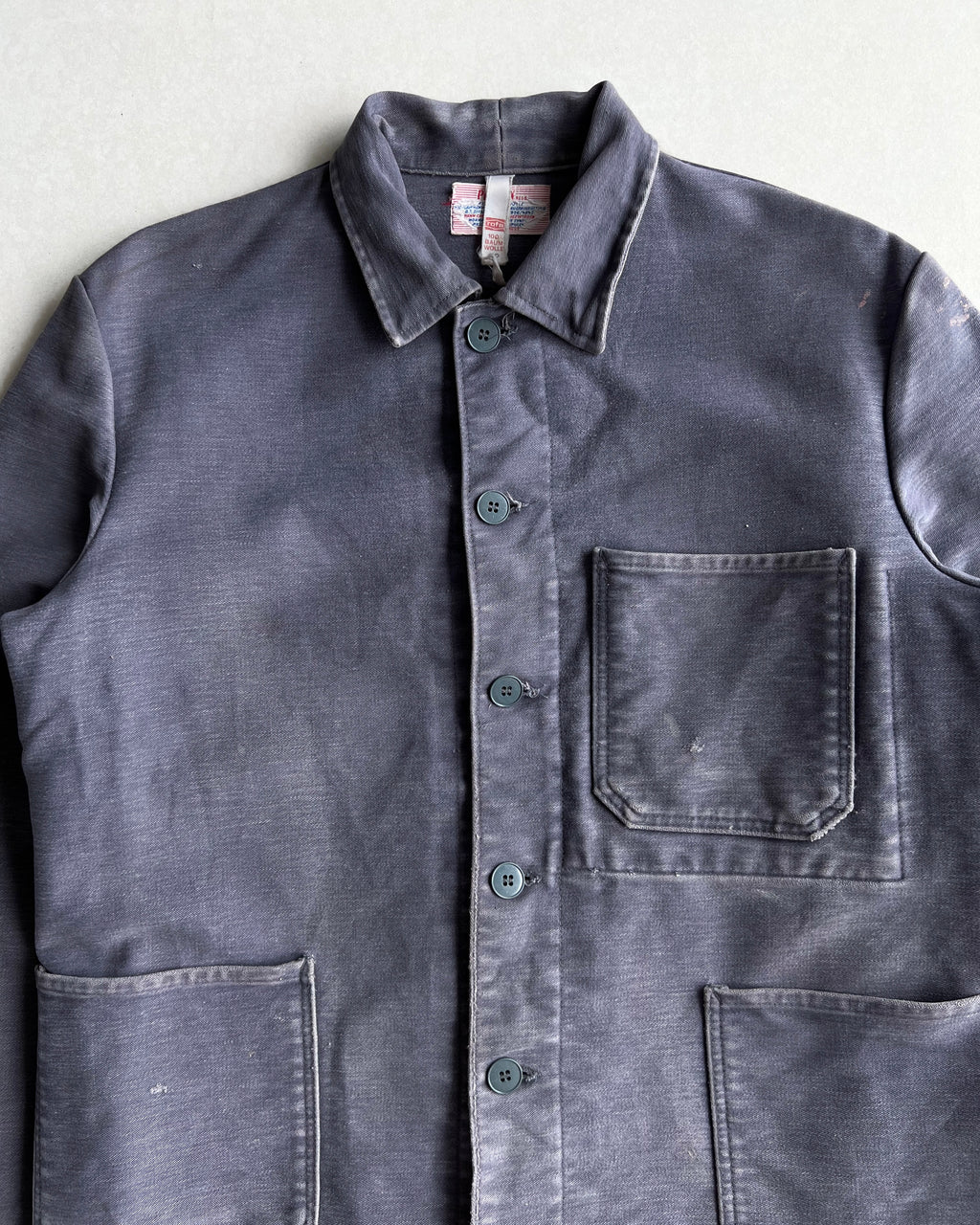 1960S FADED GREY/PURPLE MOLESKN FRENCH WORKWEAR (L)
