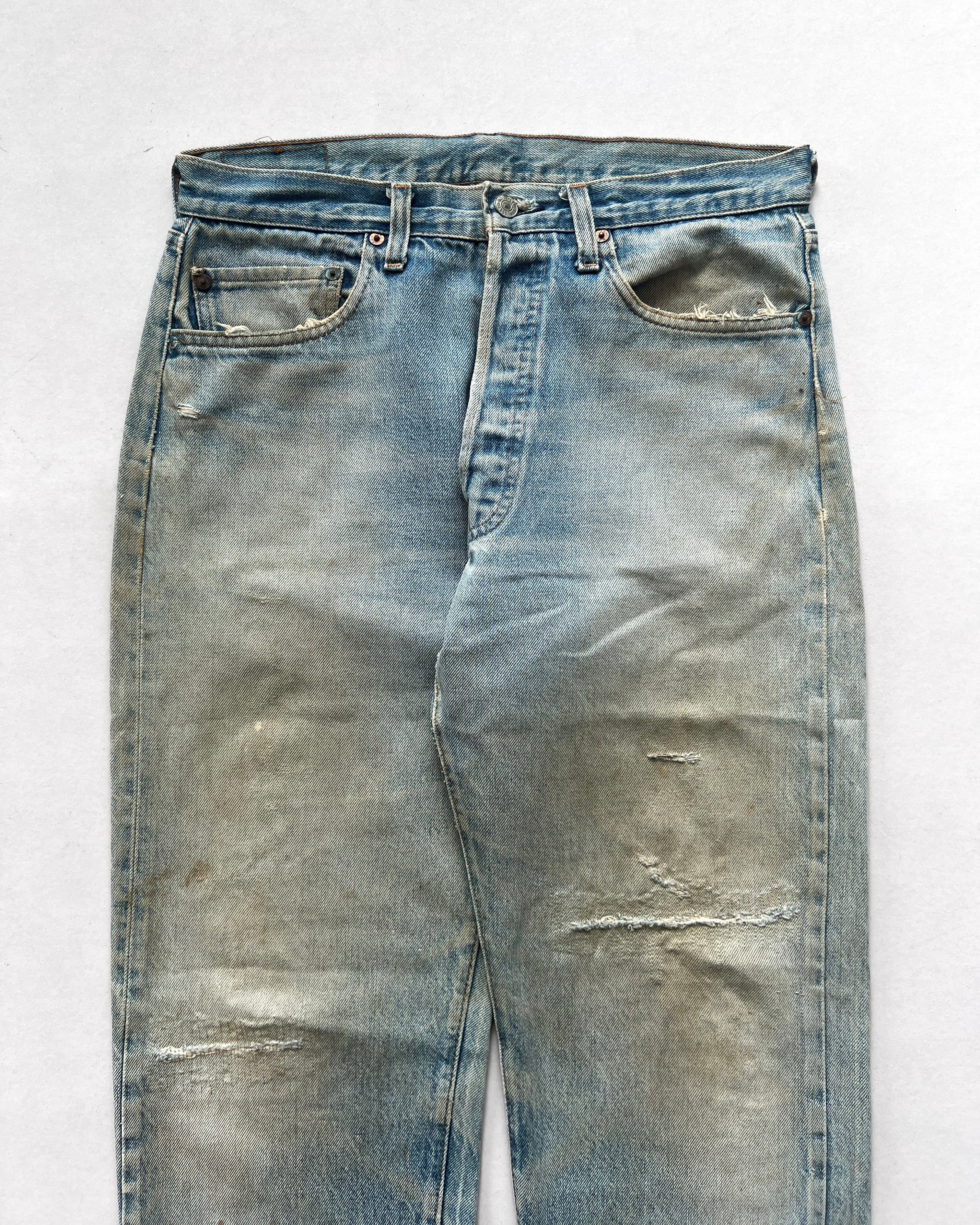 1980S FADED LEVI'S 501 REDLINE SELVEDGE JEANS (32)
