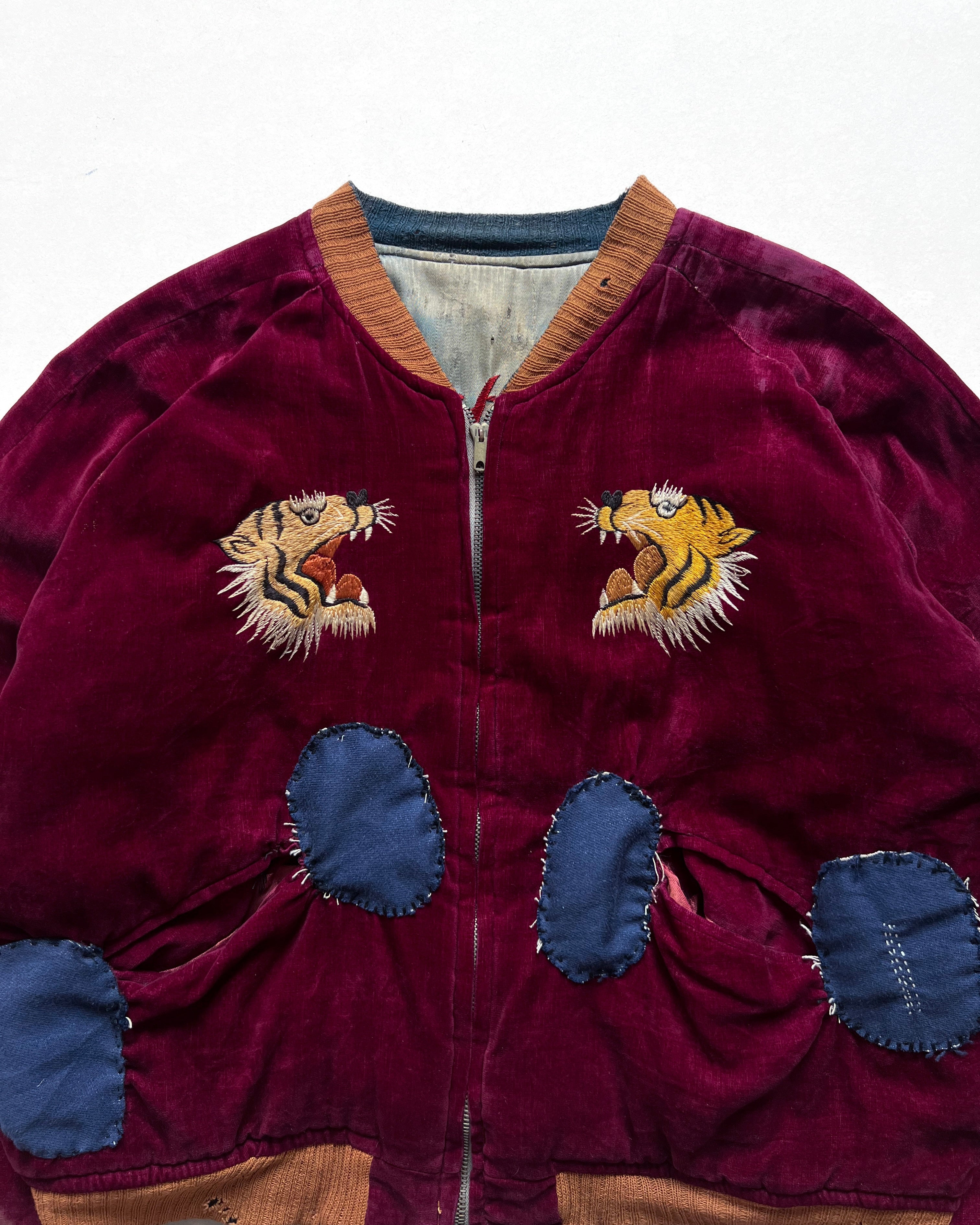 1950S MAROON BLUE JAPAN REVERSIBLE SUKAJAN (S/M)