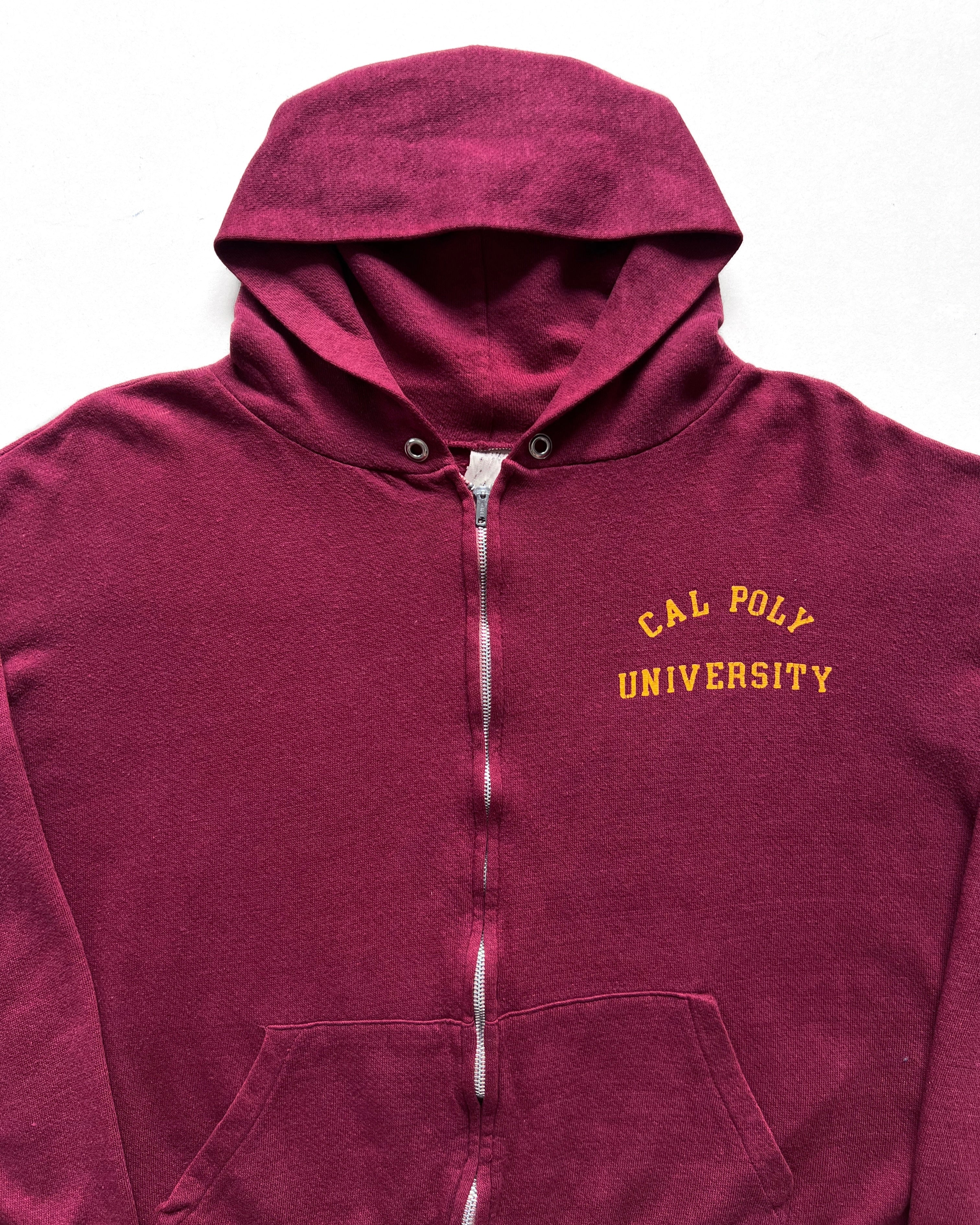 1970S 'CAL POLY UNIVERSITY' ZIP-UP HOODIE (M)