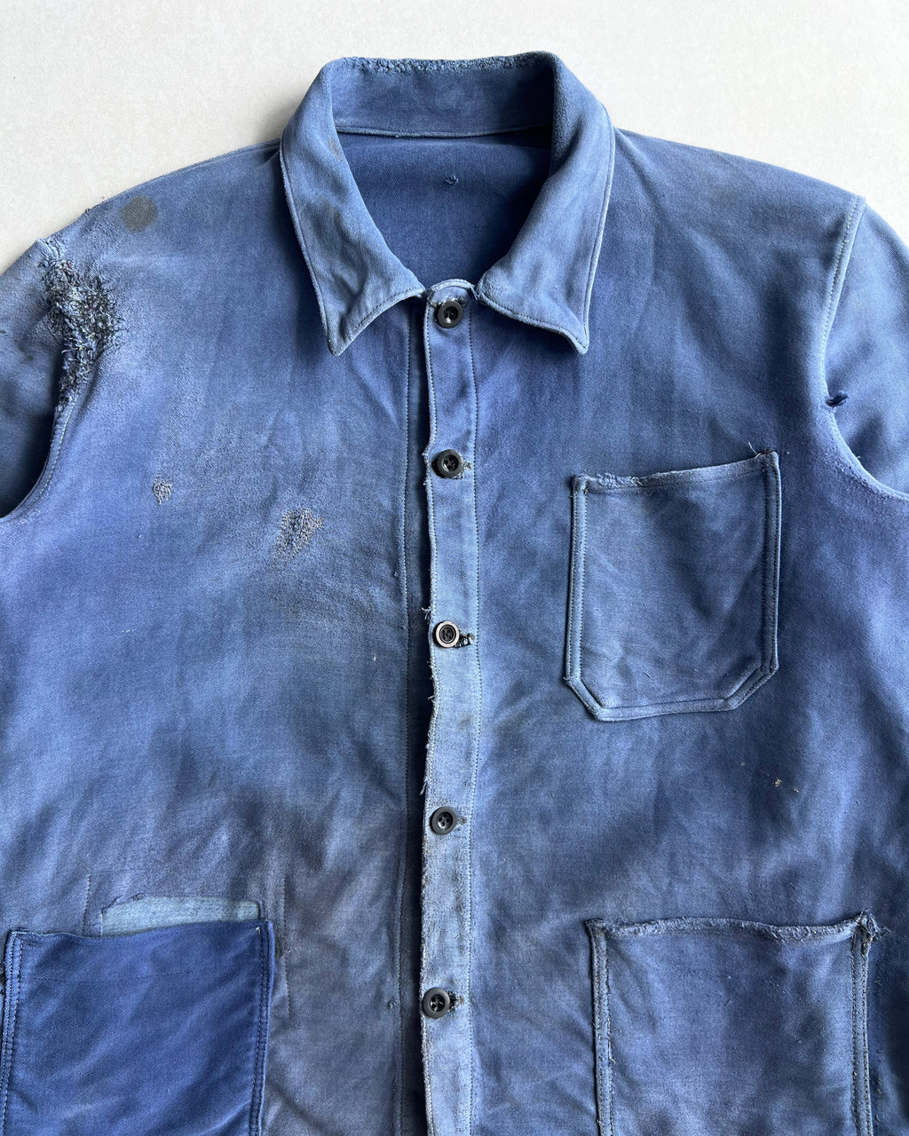1950S MOLESKIN FRENCH REPAIRED WORK CHORE JACKET (M/L)