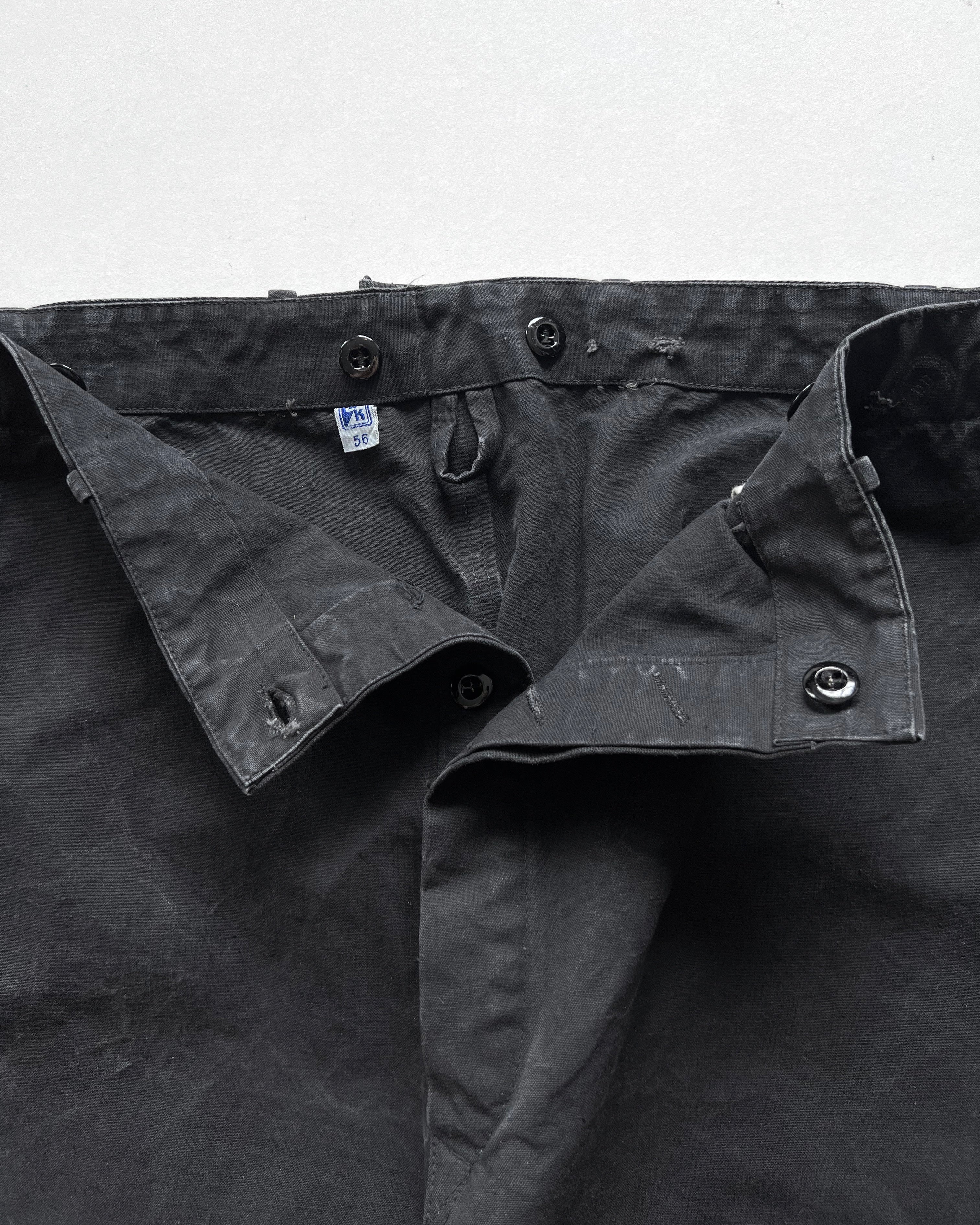 1950S BLACK FRENCH WORK CARPENTER TROUSERS (34-40)