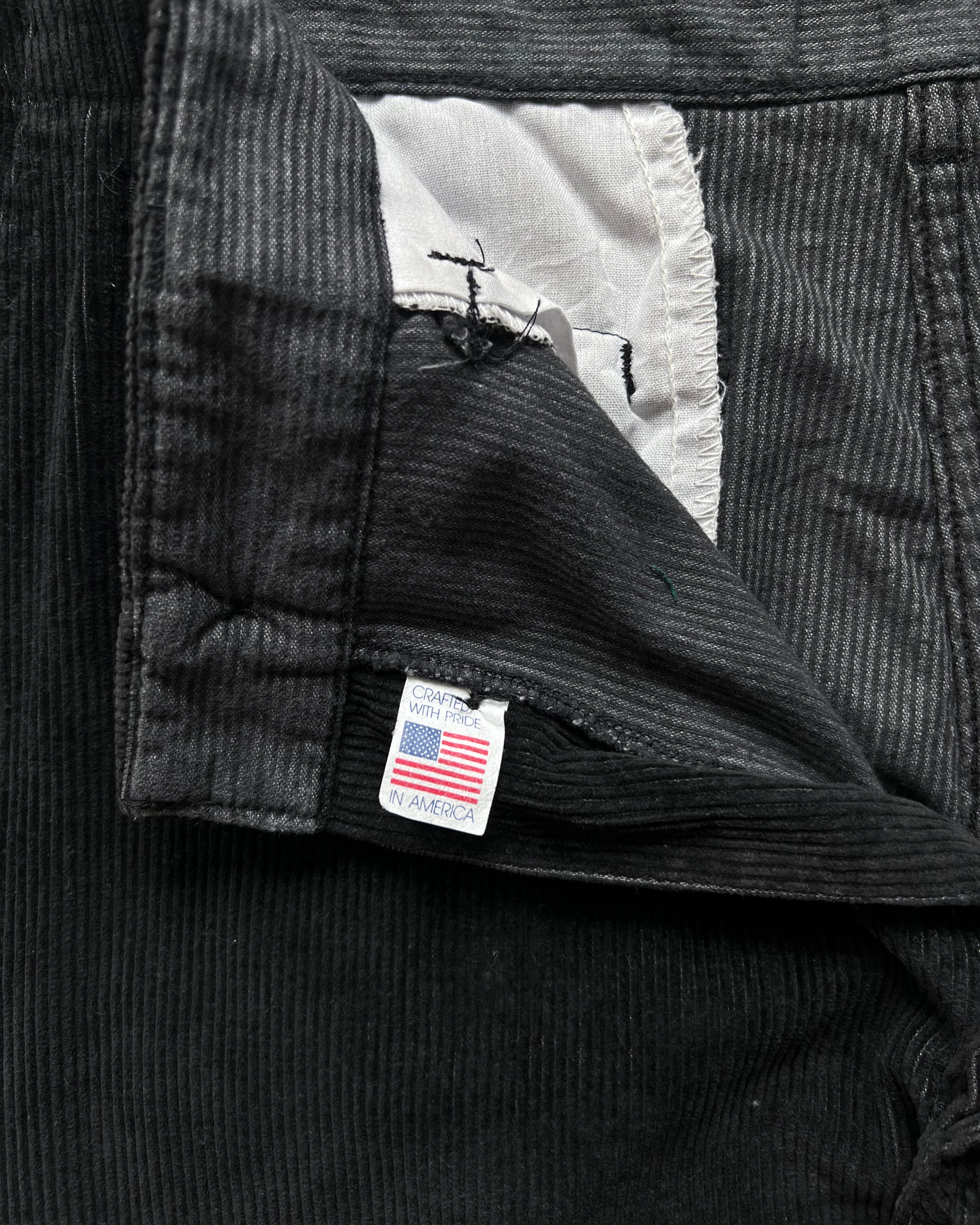 1980S BLACK CORDUROY WORK TROUSERS (32)