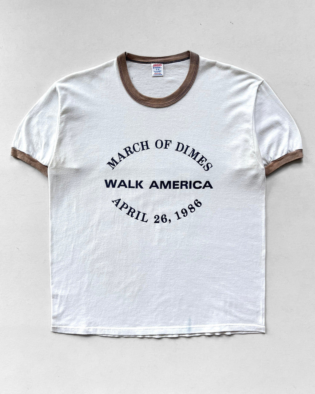 1980S 'MARCH OF DIMES WALK AMERICA' RINGER TEE (XL)