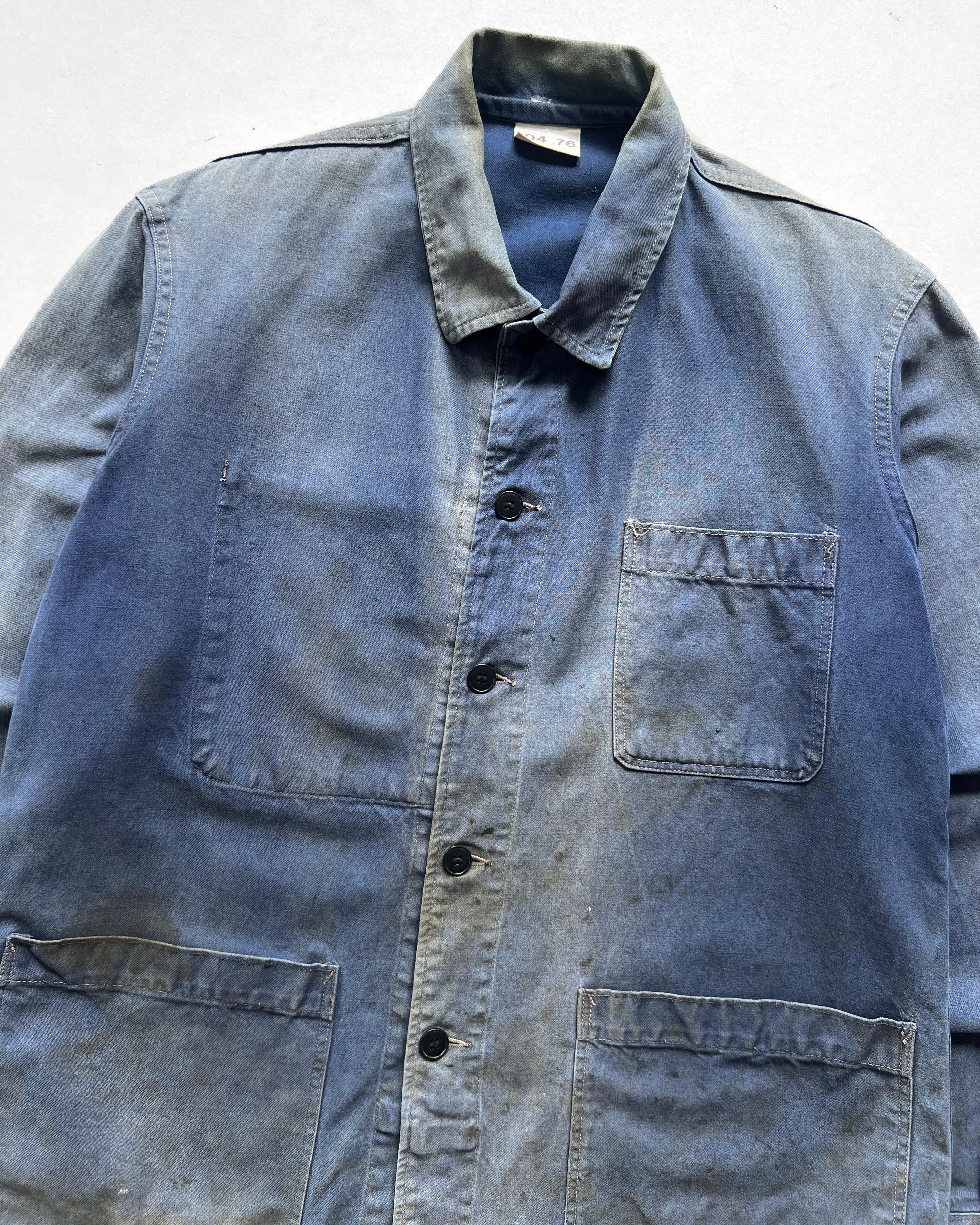 1970S SUN FADED FRENCH WORK JACKET (L)