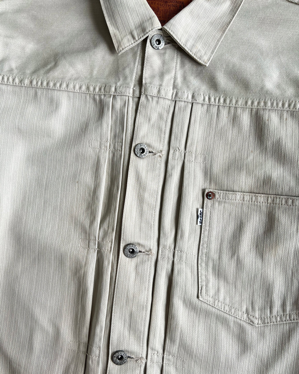 1980S WHITE LEVI'S BIG E TYPE I JACKET (M)