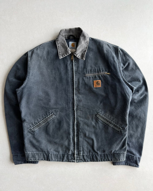 1990S BLUISH GREY CARHARTT DETROIT WORK JACKET (L)