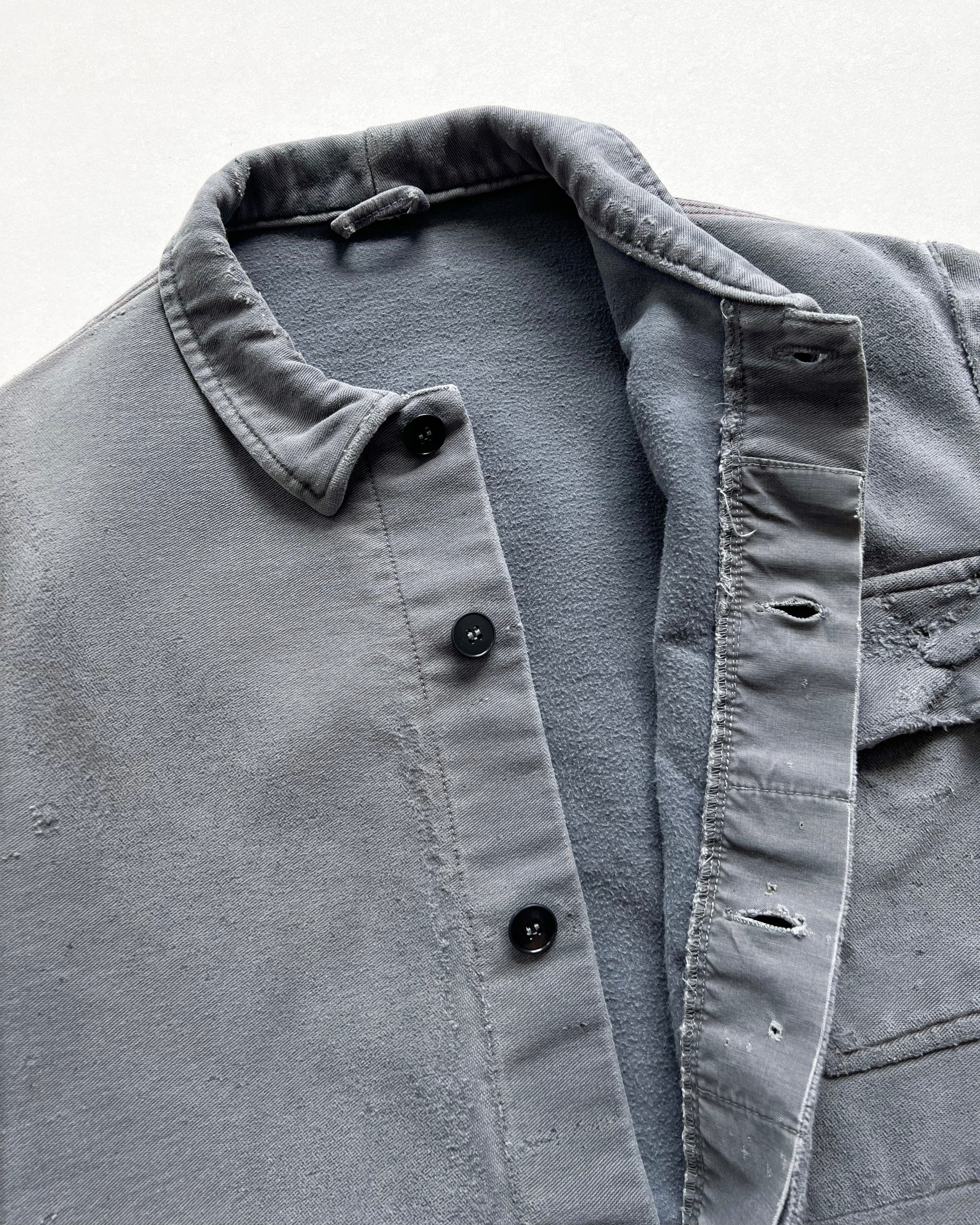 1960S GERMAN MOLESKIN DISTRESSED WORK JACKET (L)