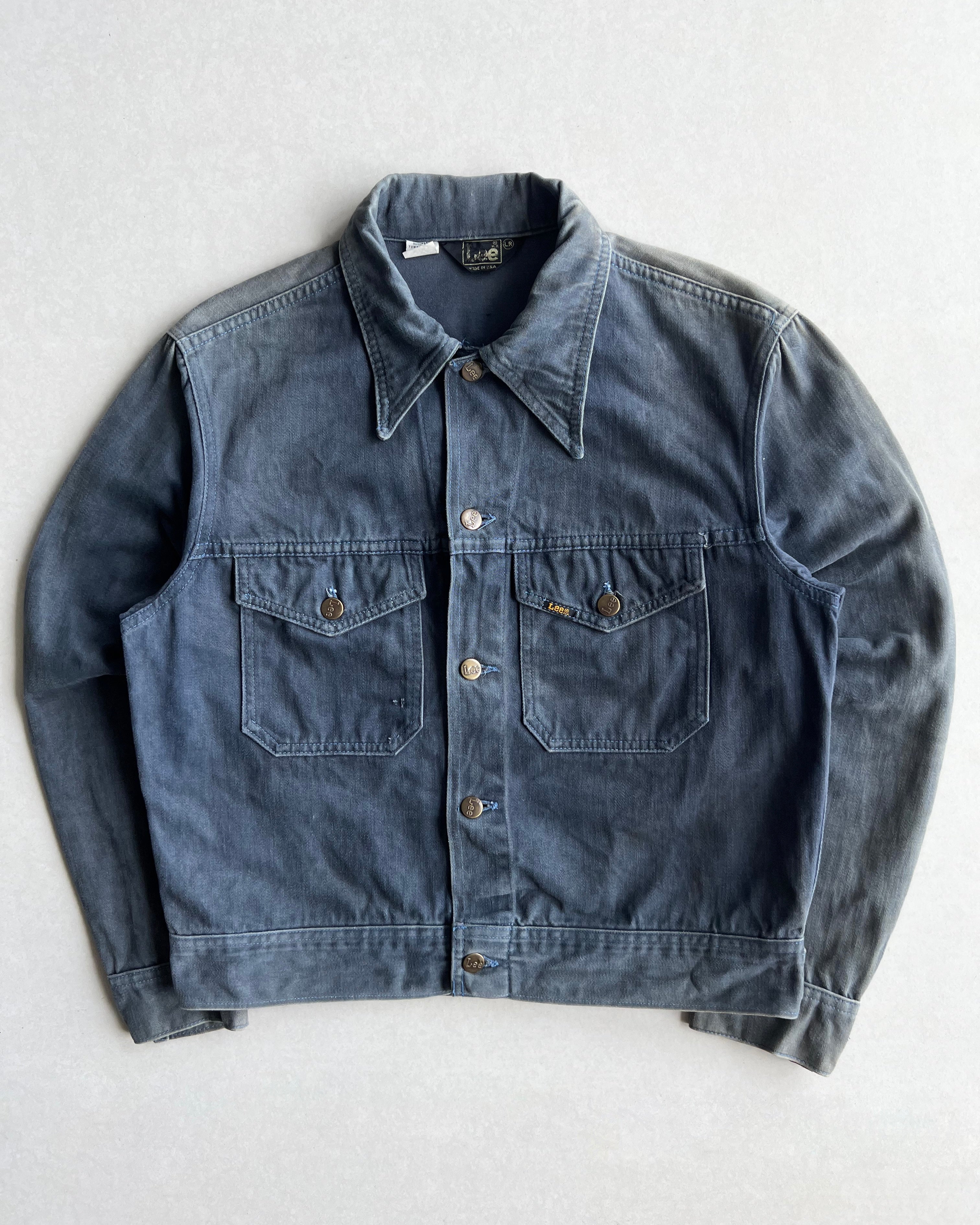 1970S SUN FADED LEE DOUBLE POCKET MOLESKIN JACKET (L)