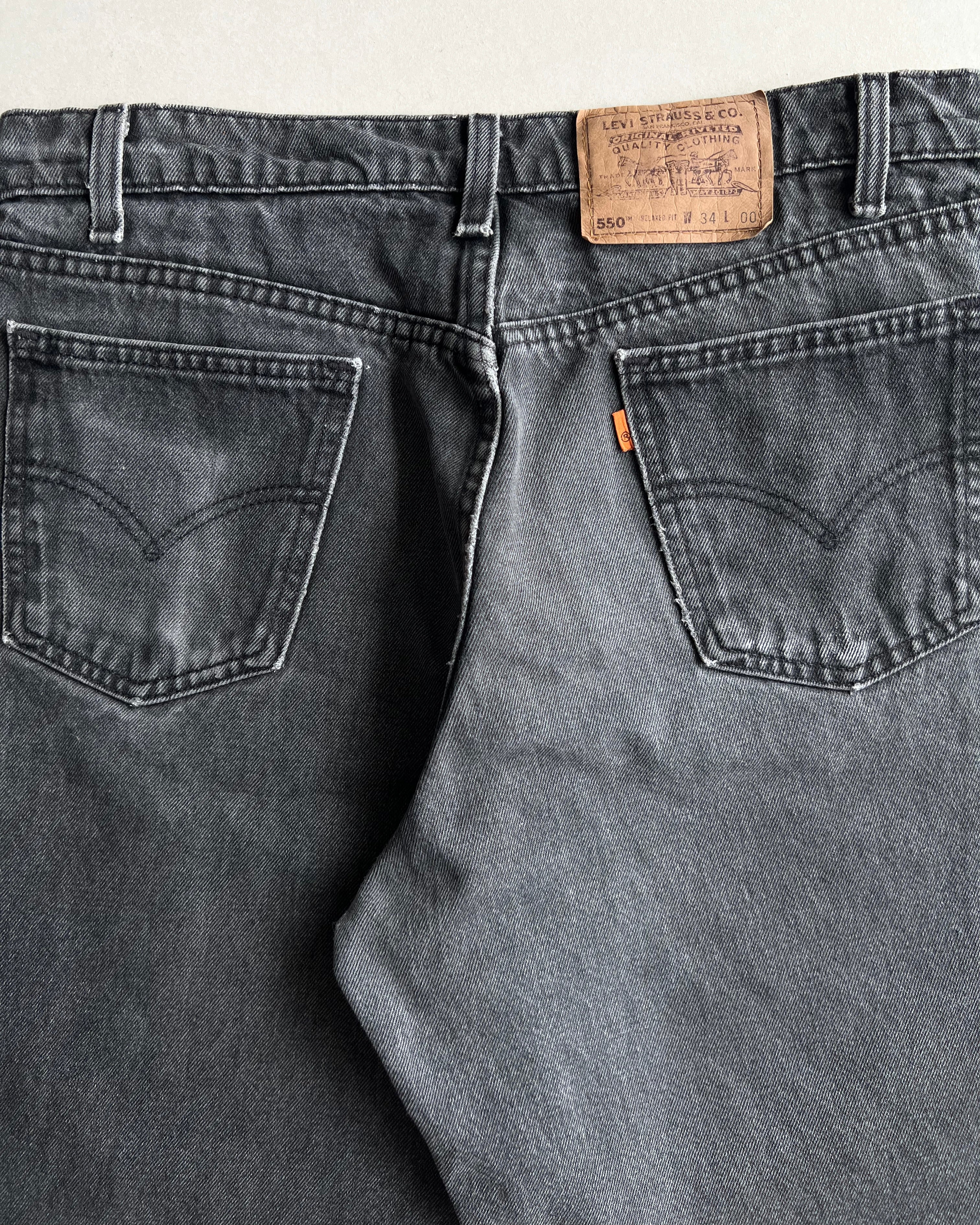 1990S FADED LEVI'S 550 RELEASED HEM SHORTS (34X00)