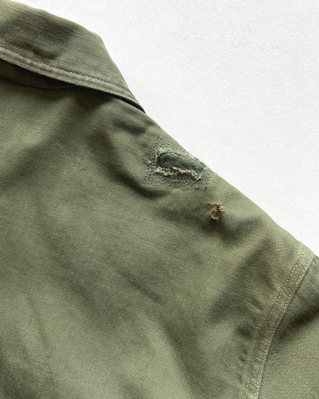 1950S OLIVE ZIP-UP WORK JACKET (L)