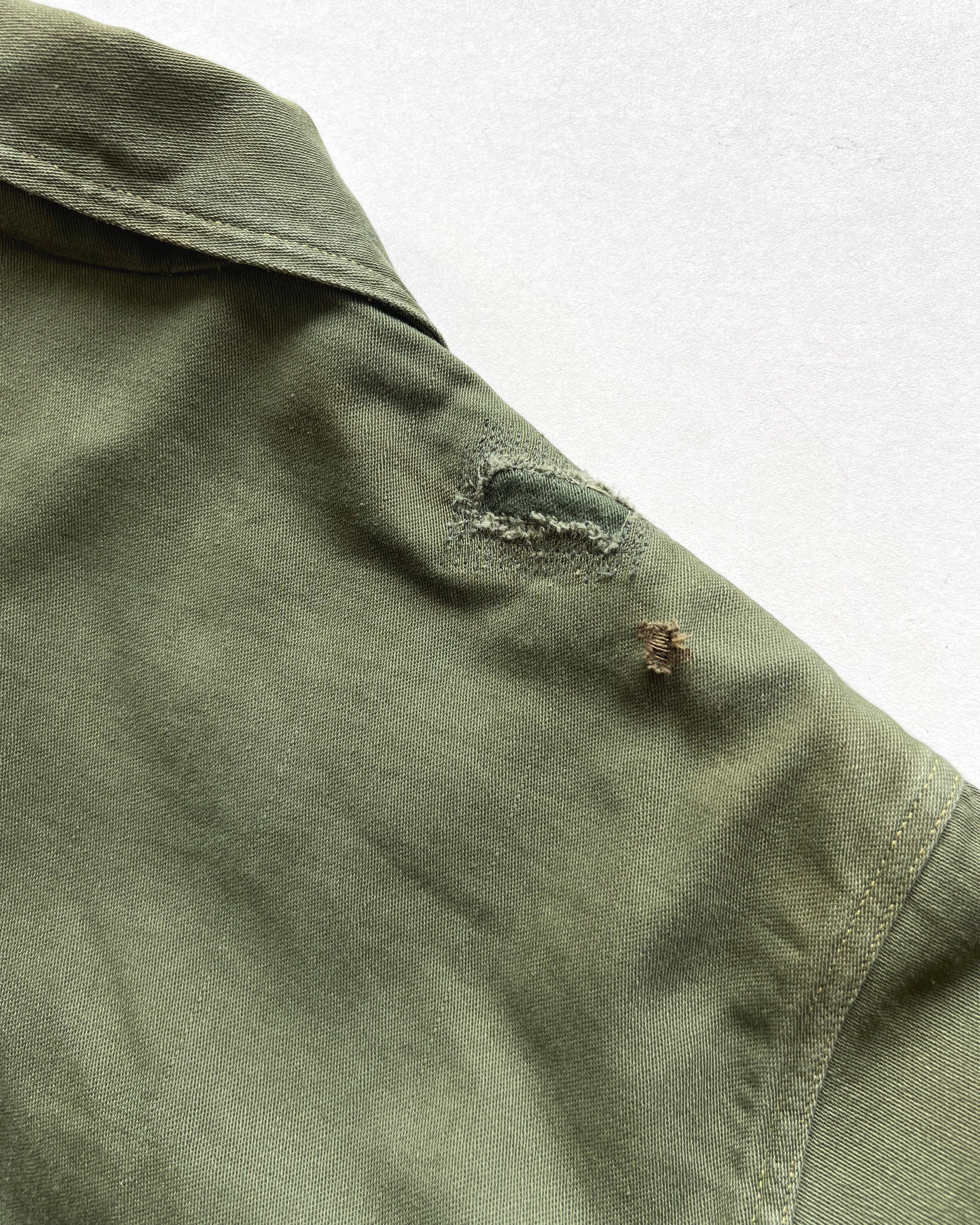 1950S OLIVE ZIP-UP WORK JACKET (L)