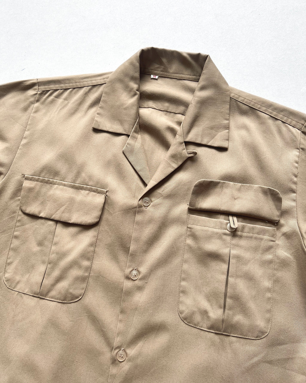1970S JAPANESE FLAP POCKET RAYON SHIRT (M)