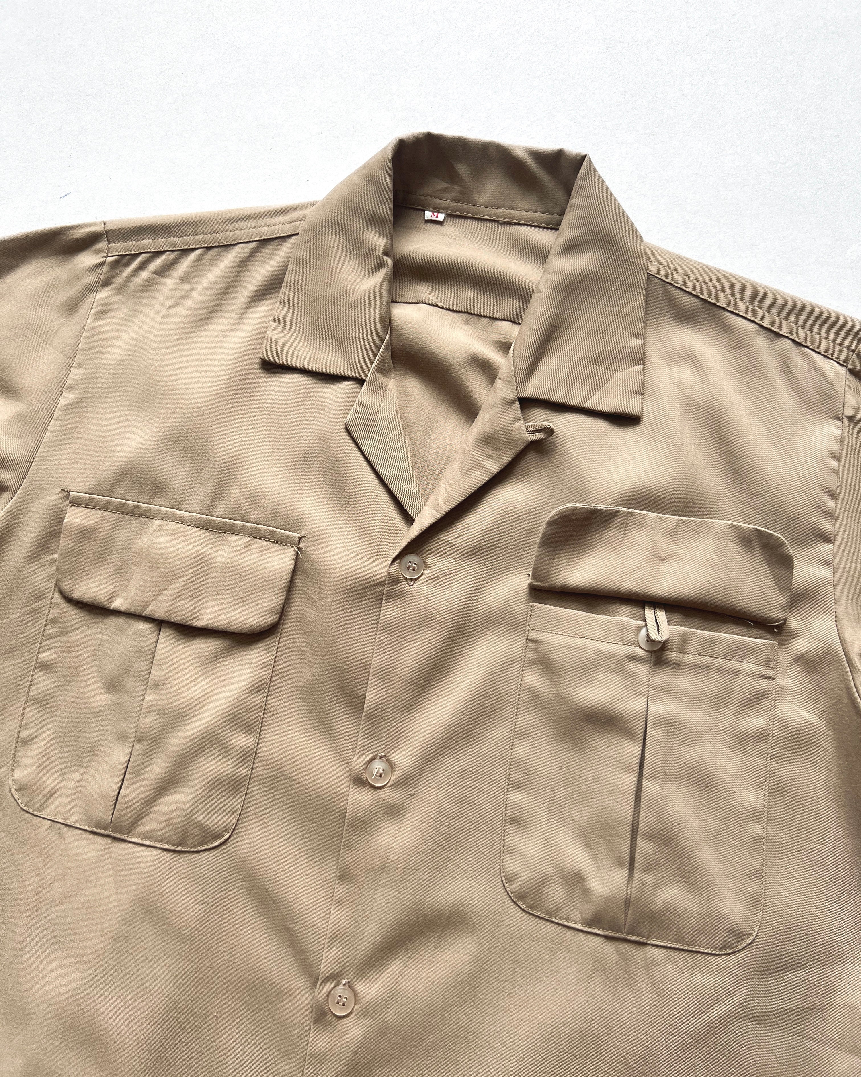 1970S JAPANESE FLAP POCKET RAYON SHIRT (M)