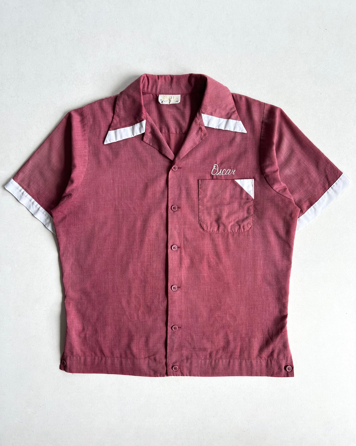 1970S SUN FADED KING LOUIE BOWLING SHIRT (M)