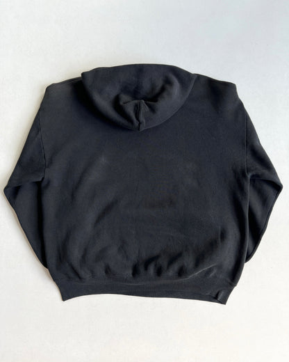 1990S JERZEES BLACK BLANK HOODIE (L)