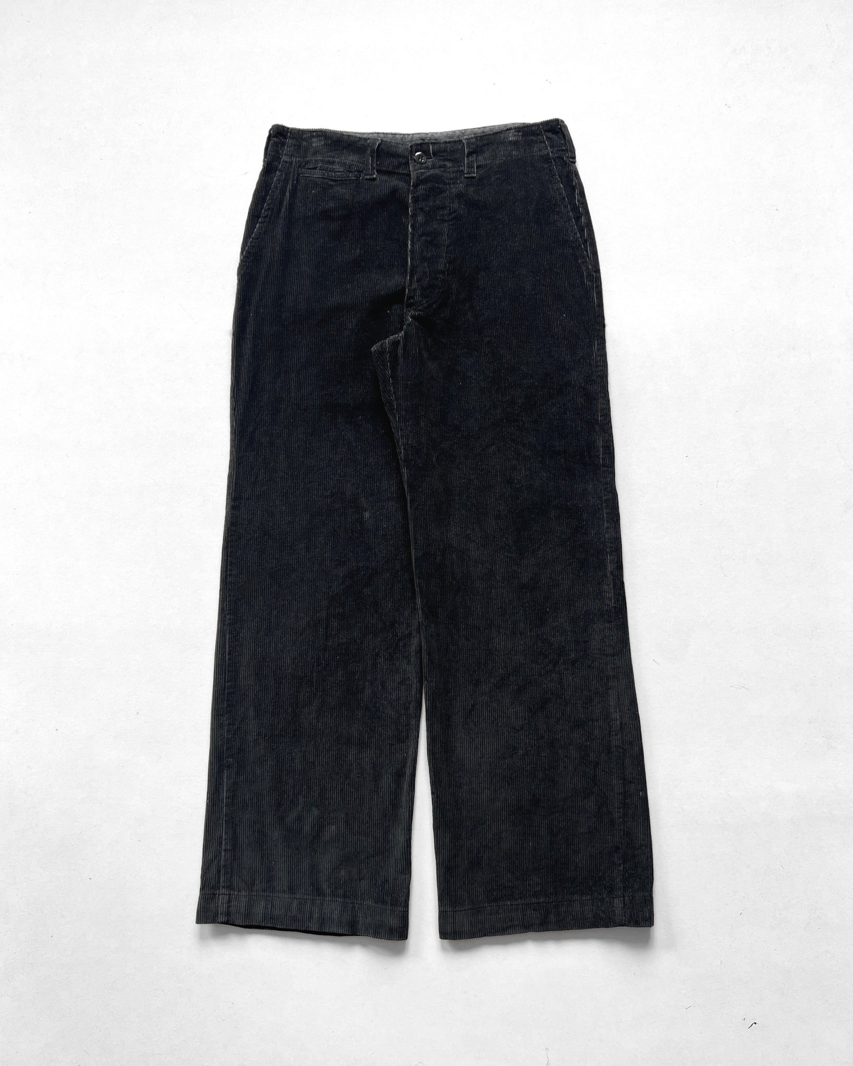 1980S BLACK CORDUROY WORK TROUSERS (32)