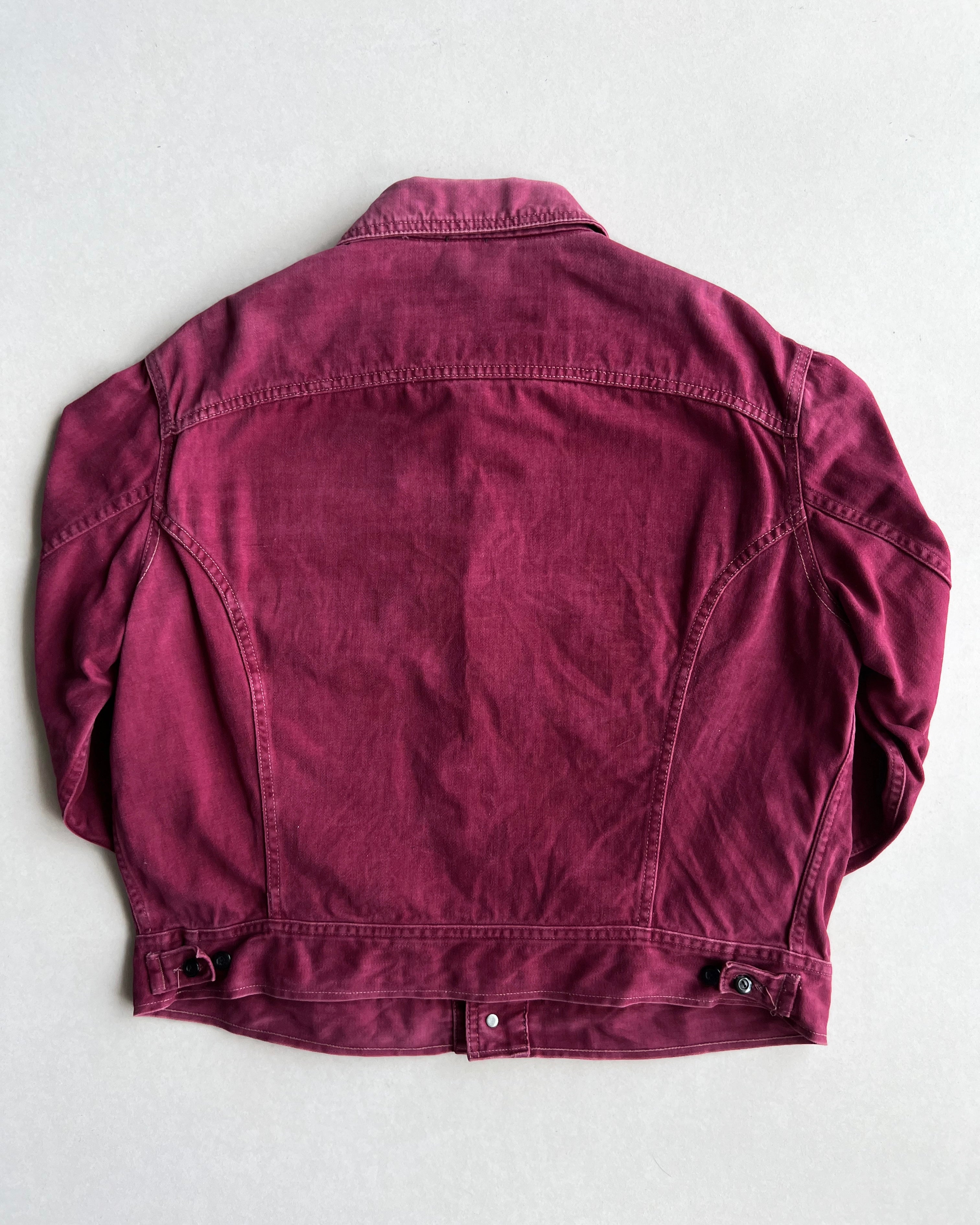 1970S MAROON LEE MOLESKIN WORK JACKET (L/XL)