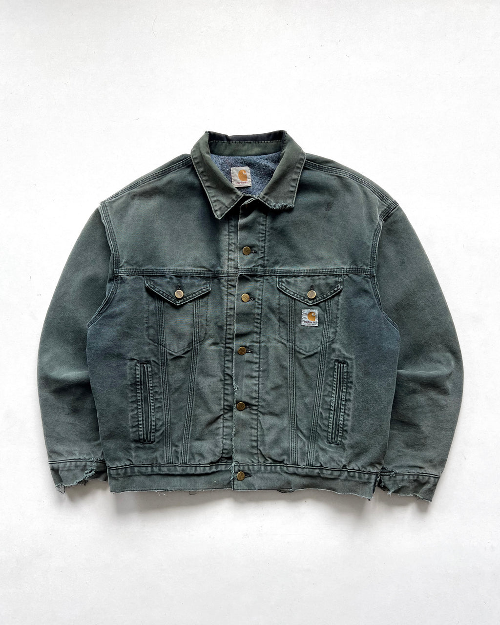 1990S FADED CARHARTT TRUCKER JACKET (L)