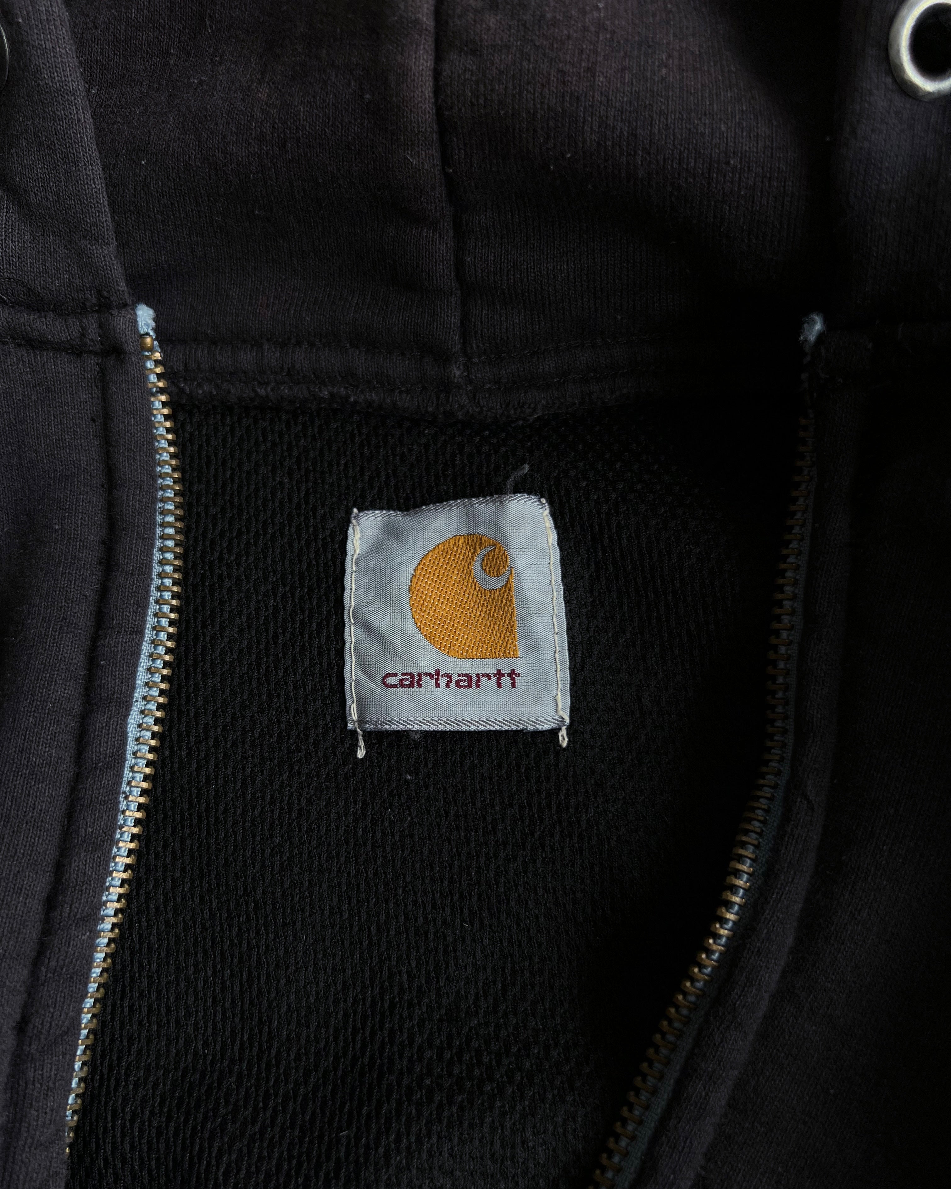 1990S FADED BLACK CARHARTT HEAVYWEIGHT ZIP-UP HOODIE (L/XL)