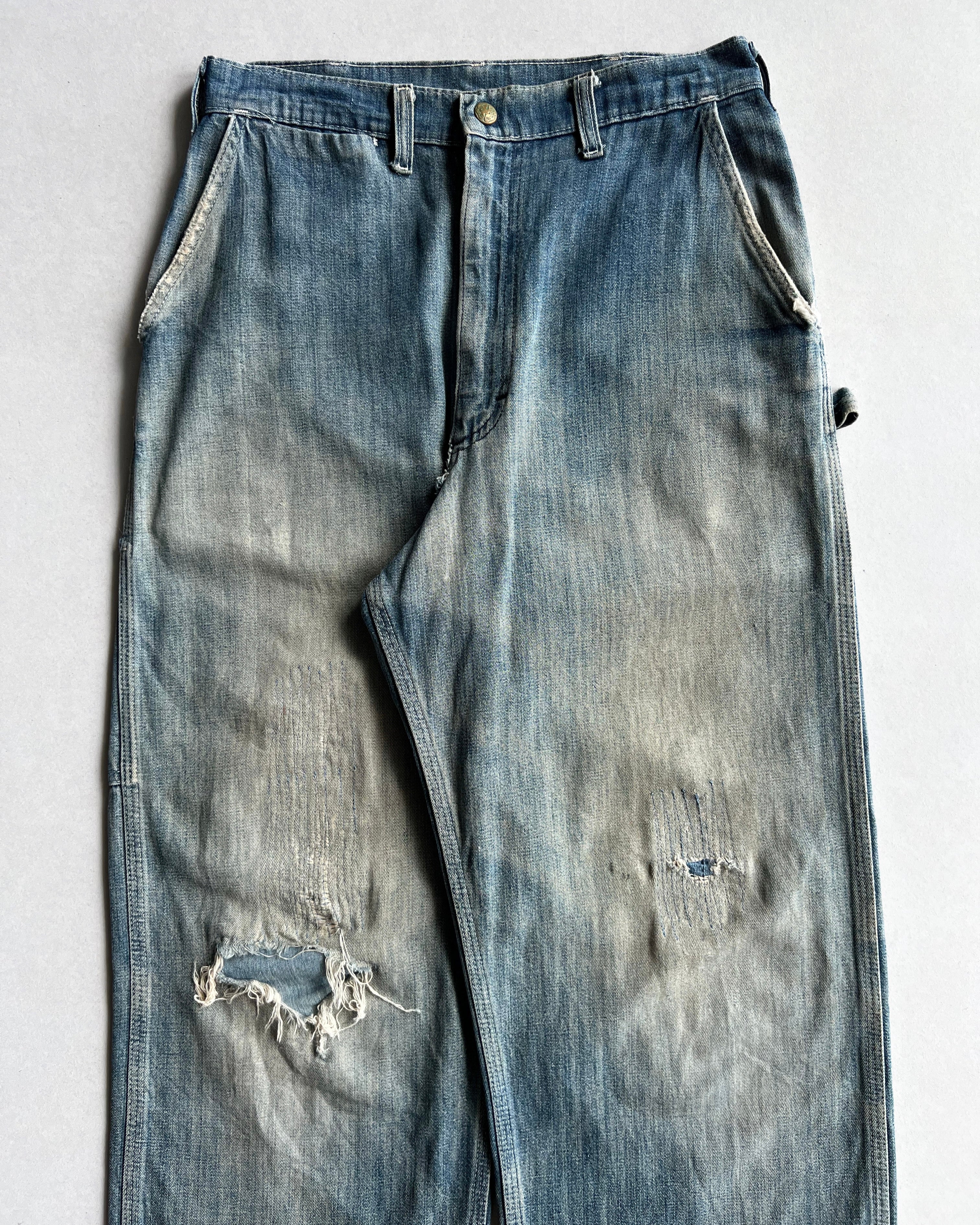 1970S REPAIRED OSHKOSH CARPENTER WORK TROUSERS (28-29)
