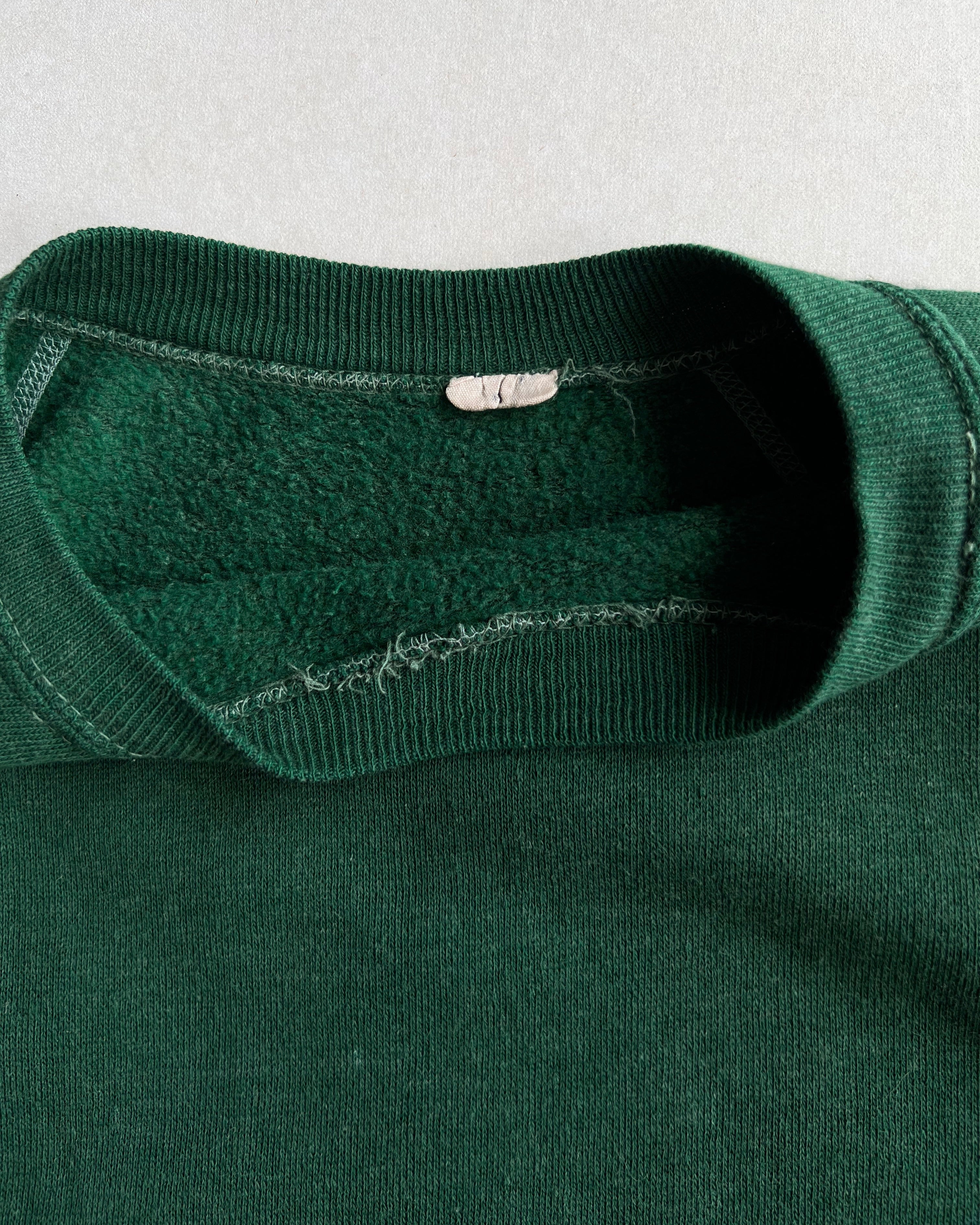 1970S GREEN RAGLAN SHORTSLEEVES SWEATSHIRT (L)