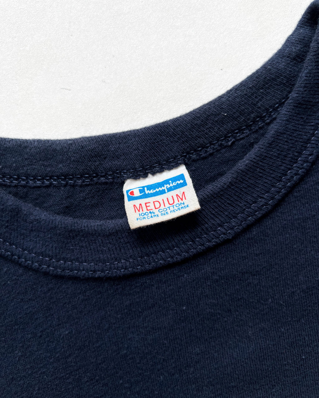 1970S CHAMPION BLUE BAR 'HARVARD' TEE (M)