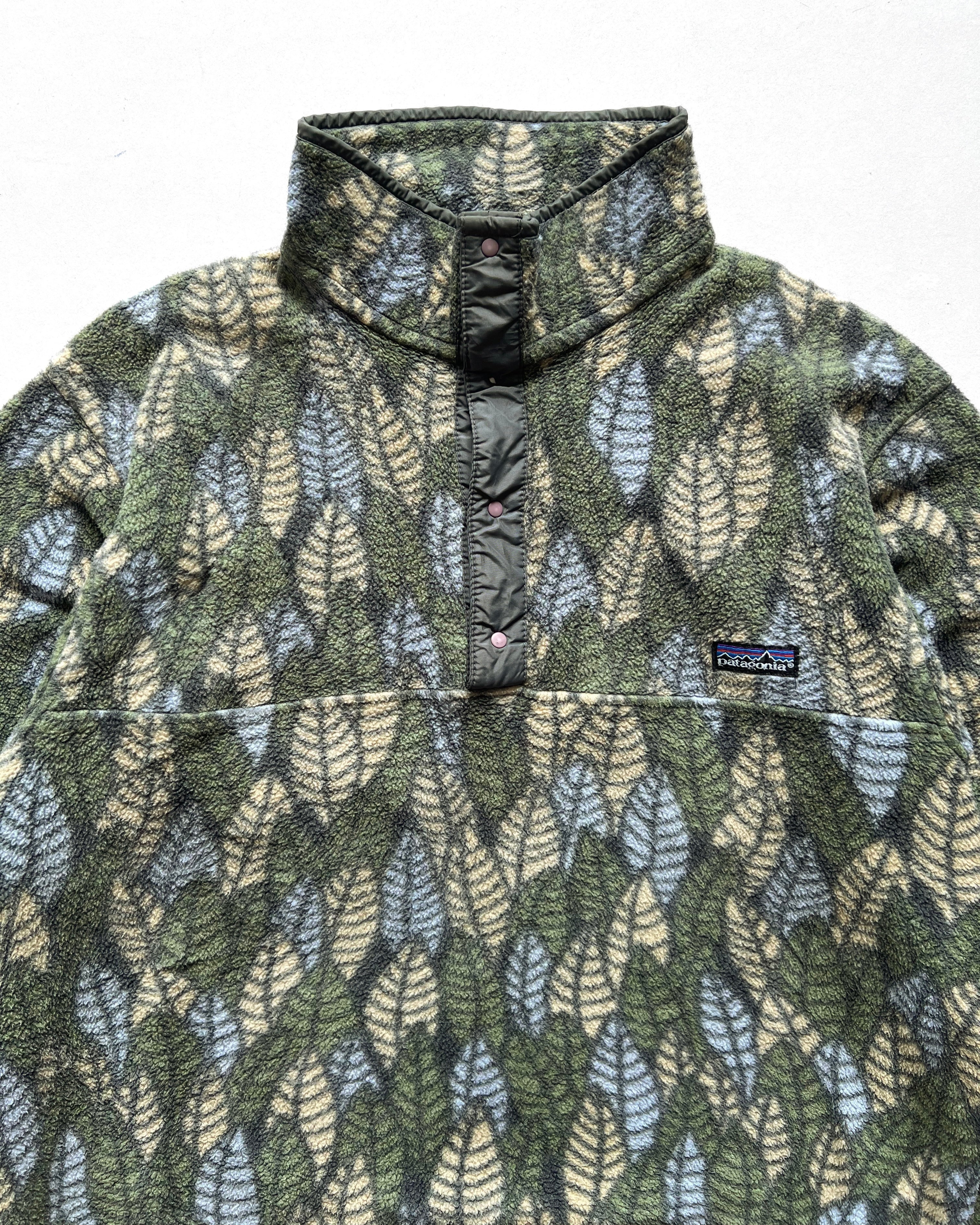 1990S PATAGONIA 'SPEARS LEAF' SNAP-T FLEECE (M)