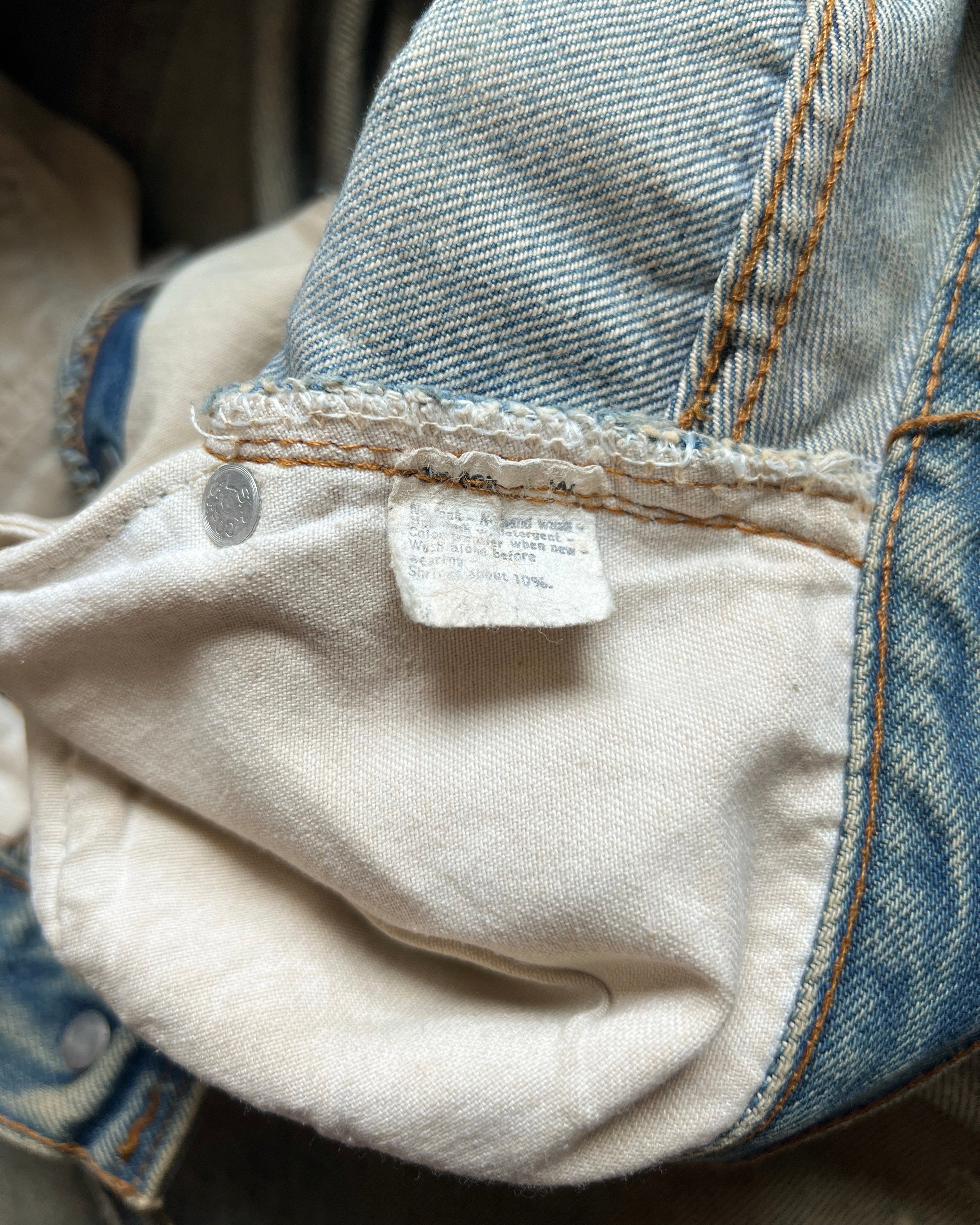 1980S LEVI'S 501 REDLINE SELVEDGE REPAIRED JEANS (31)