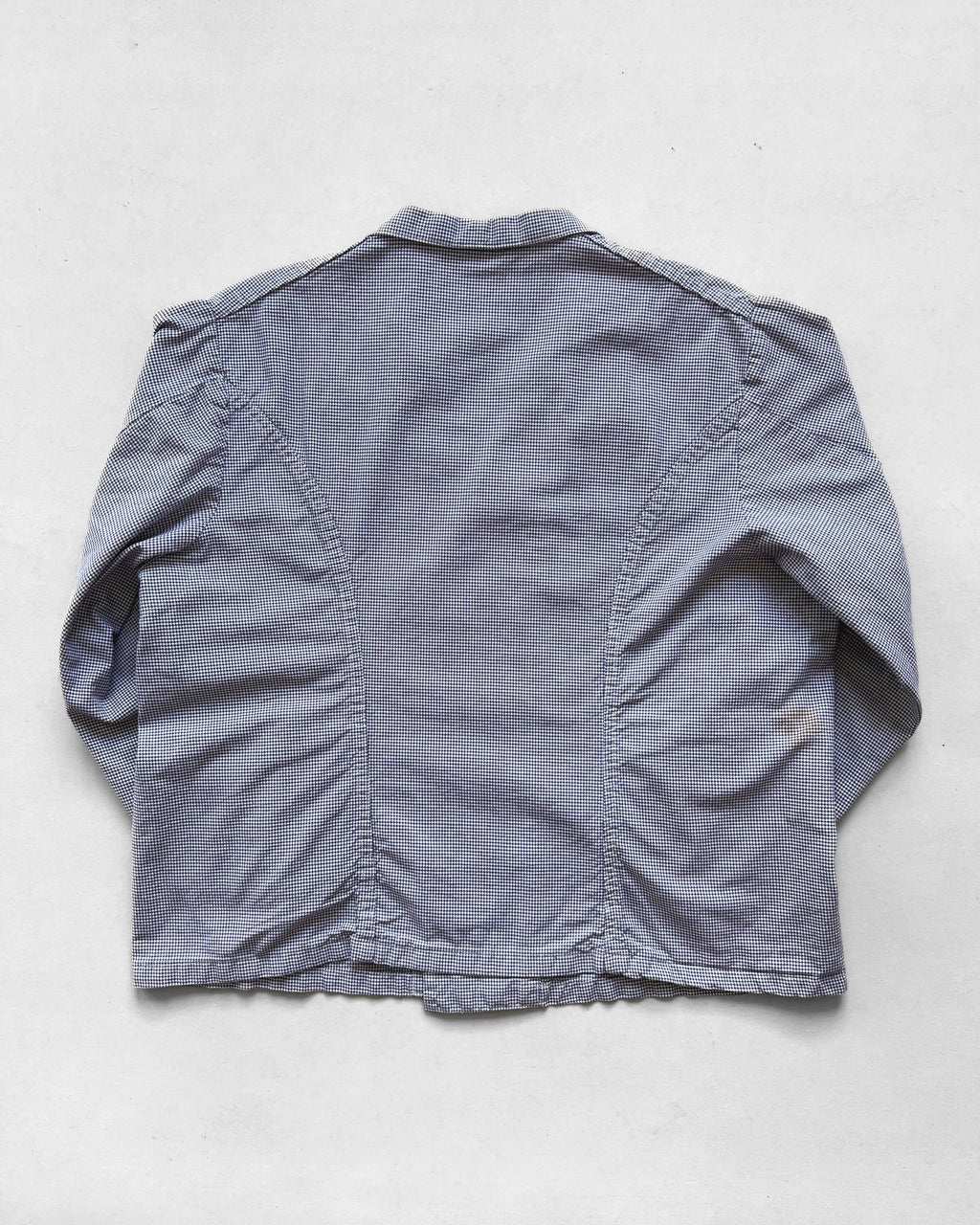 1960S FRENCH HOUNDSTOOTH DOUBLE BREASTED WORK JACKET (XL)