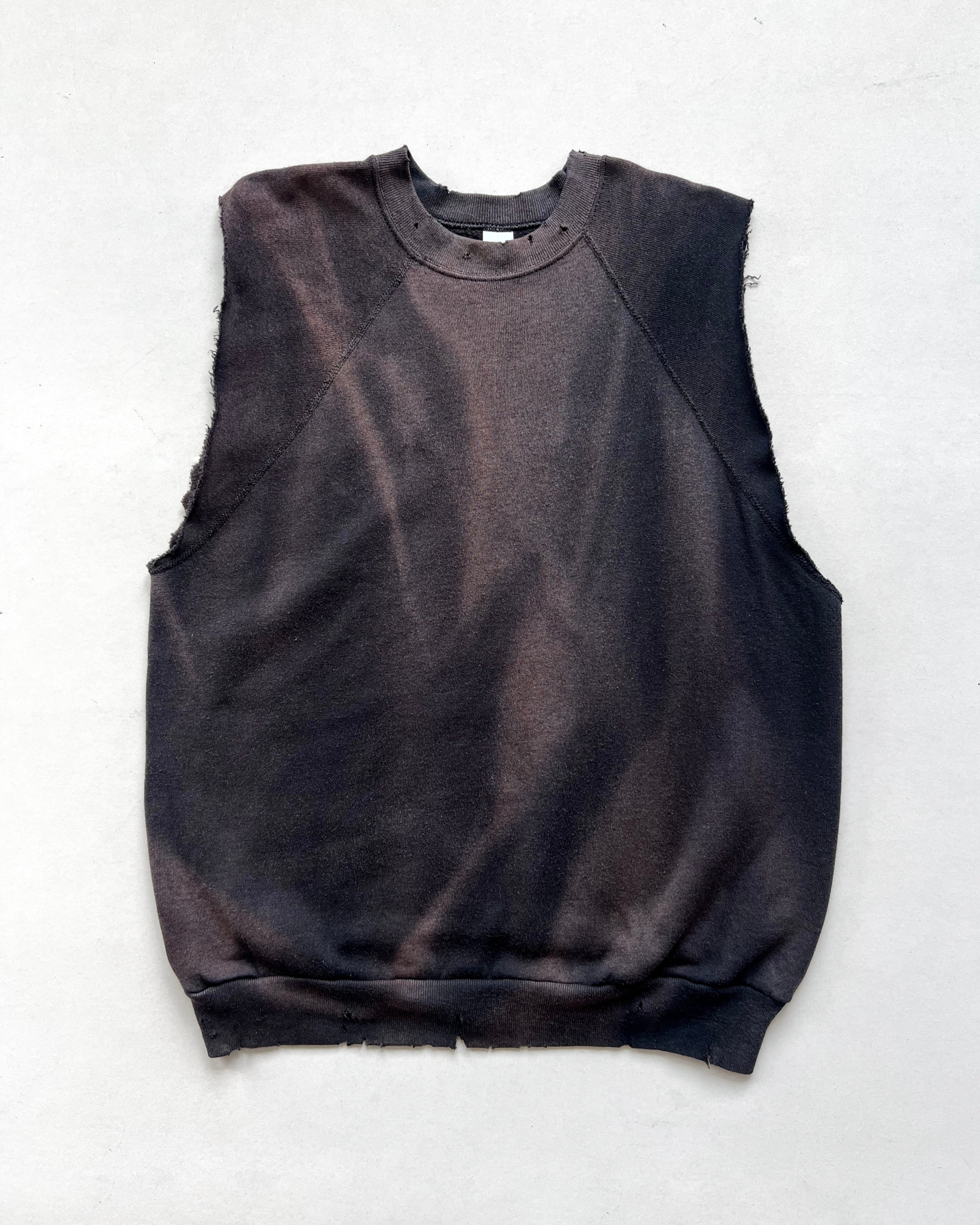 1990S SUN FADED SLEEVELESS SWEATSHIRT (XL)