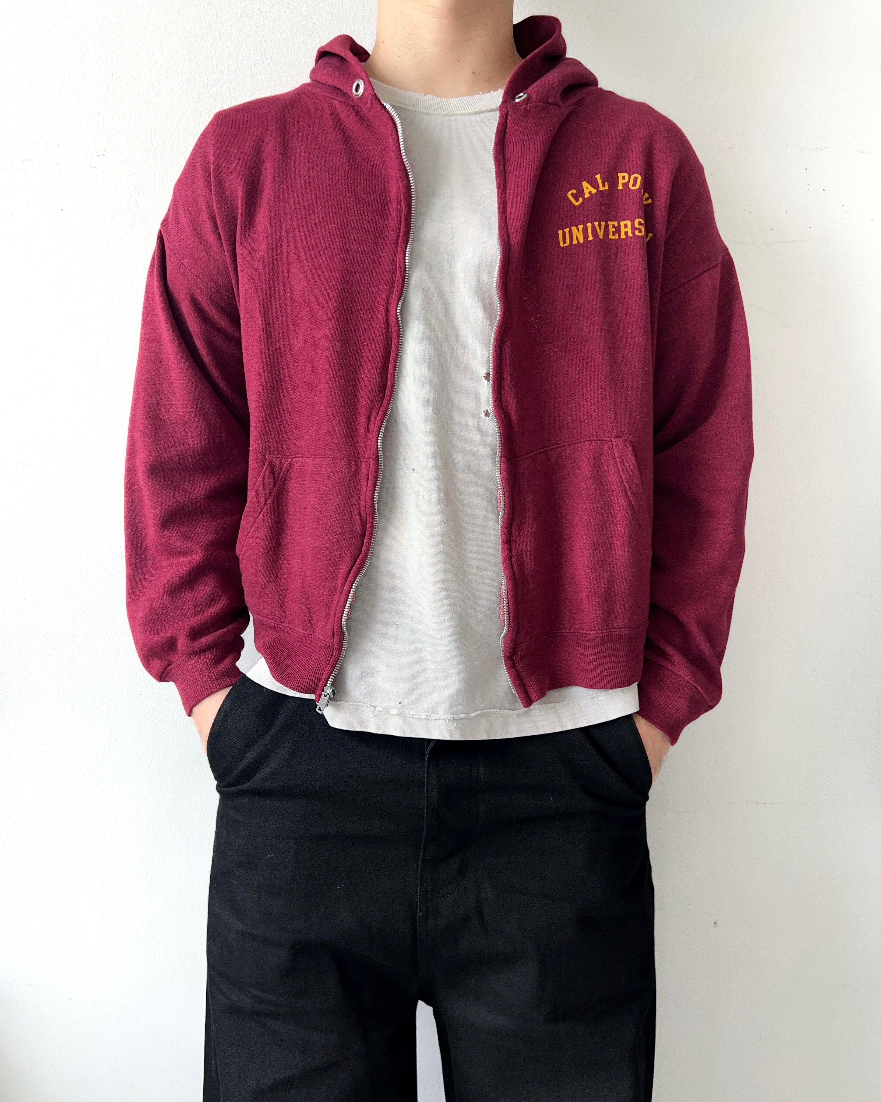 1970S 'CAL POLY UNIVERSITY' ZIP-UP HOODIE (M)