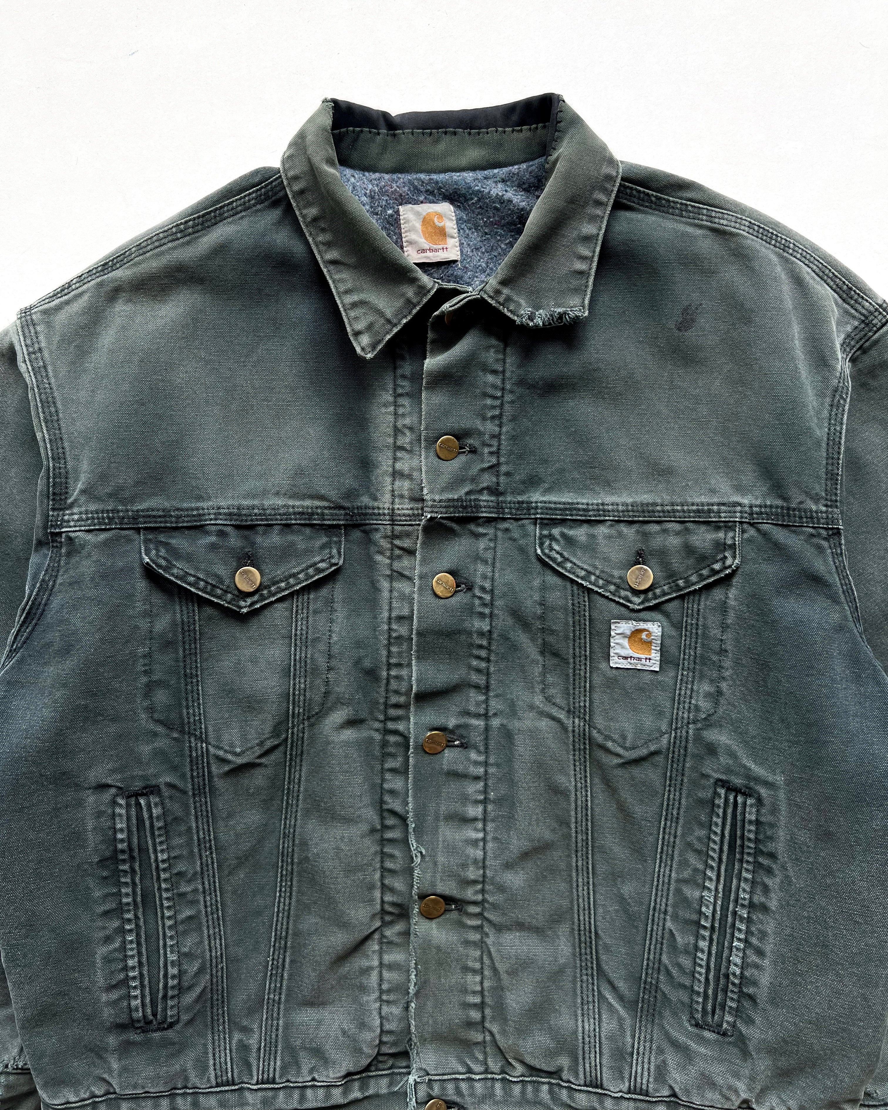 1990S FADED CARHARTT TRUCKER JACKET (L)