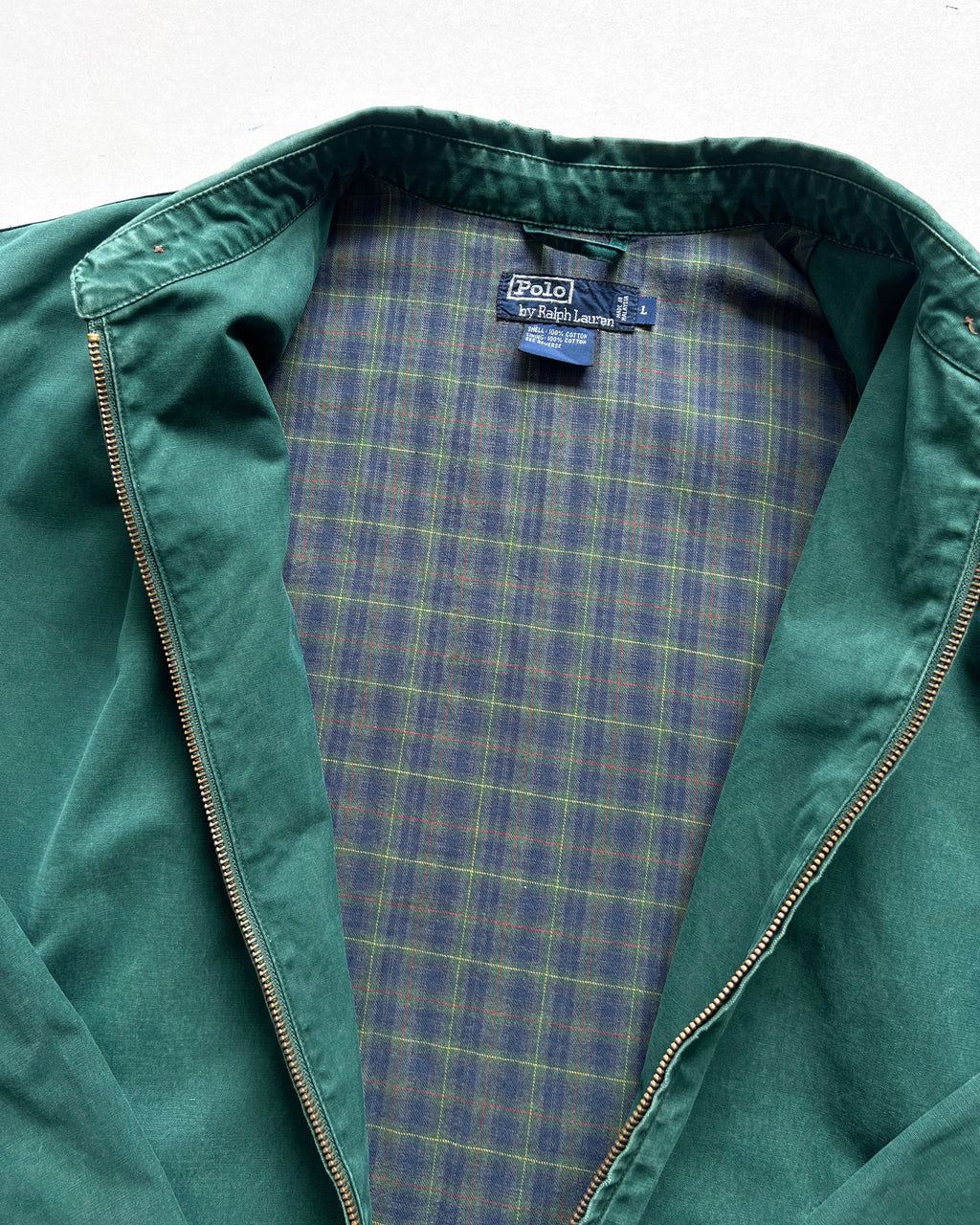 1990S GREEN POLO RALPH LAUREN HARRINGTON JACKET (L)