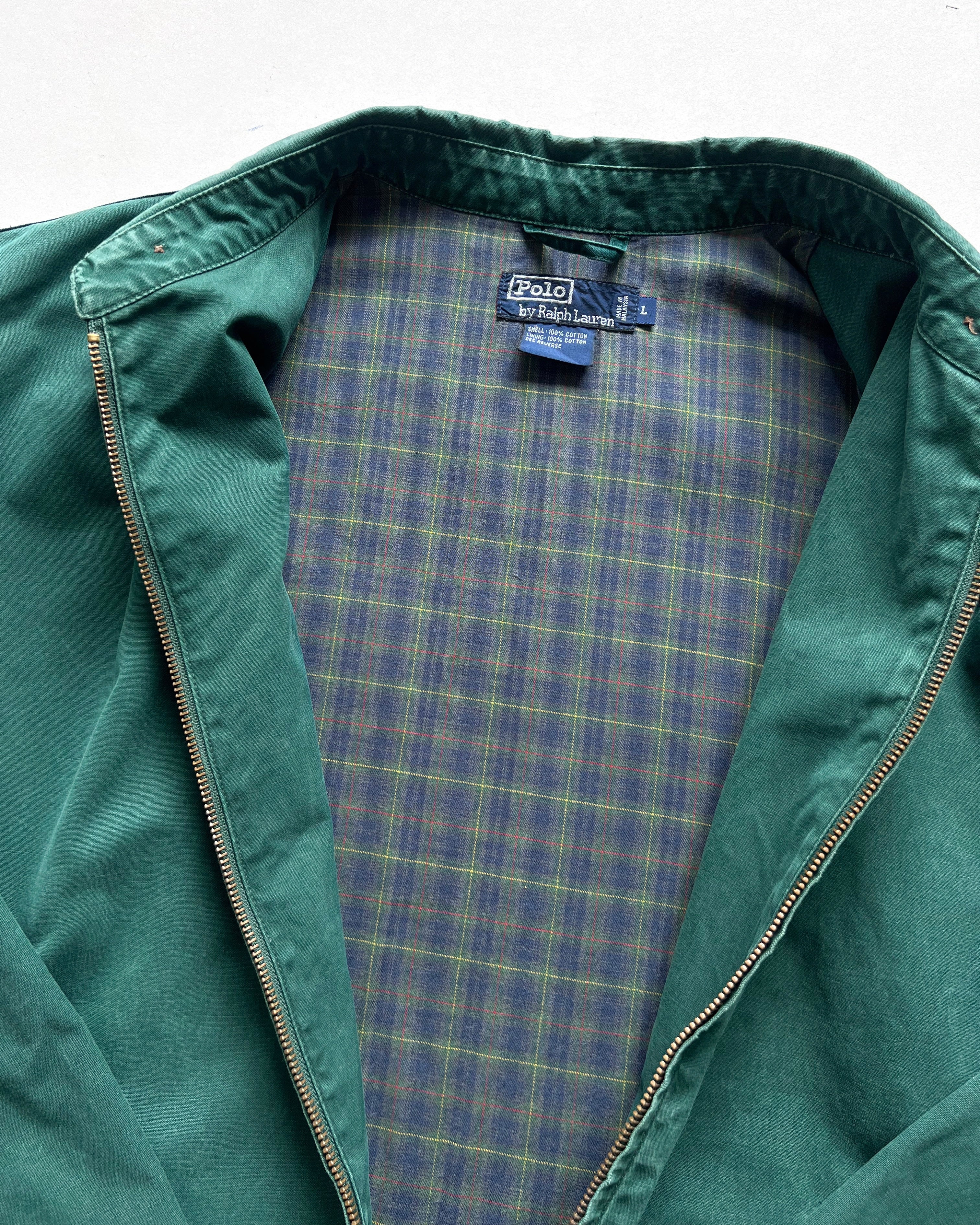 1990S GREEN POLO RALPH LAUREN HARRINGTON JACKET (L)