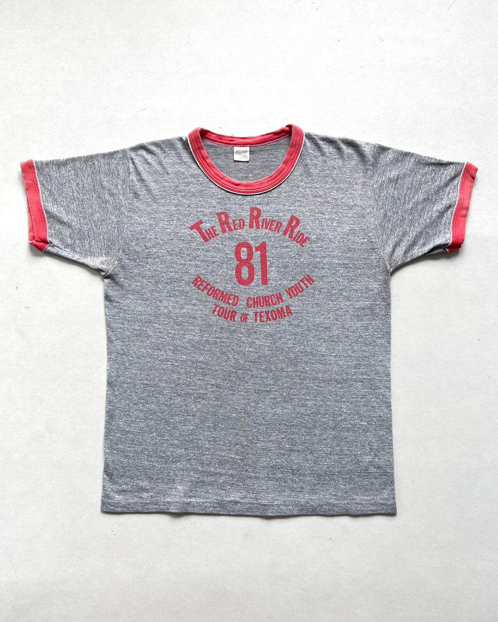 1970S 'THE RED RIVER RIDE' RINGER TEE (L)
