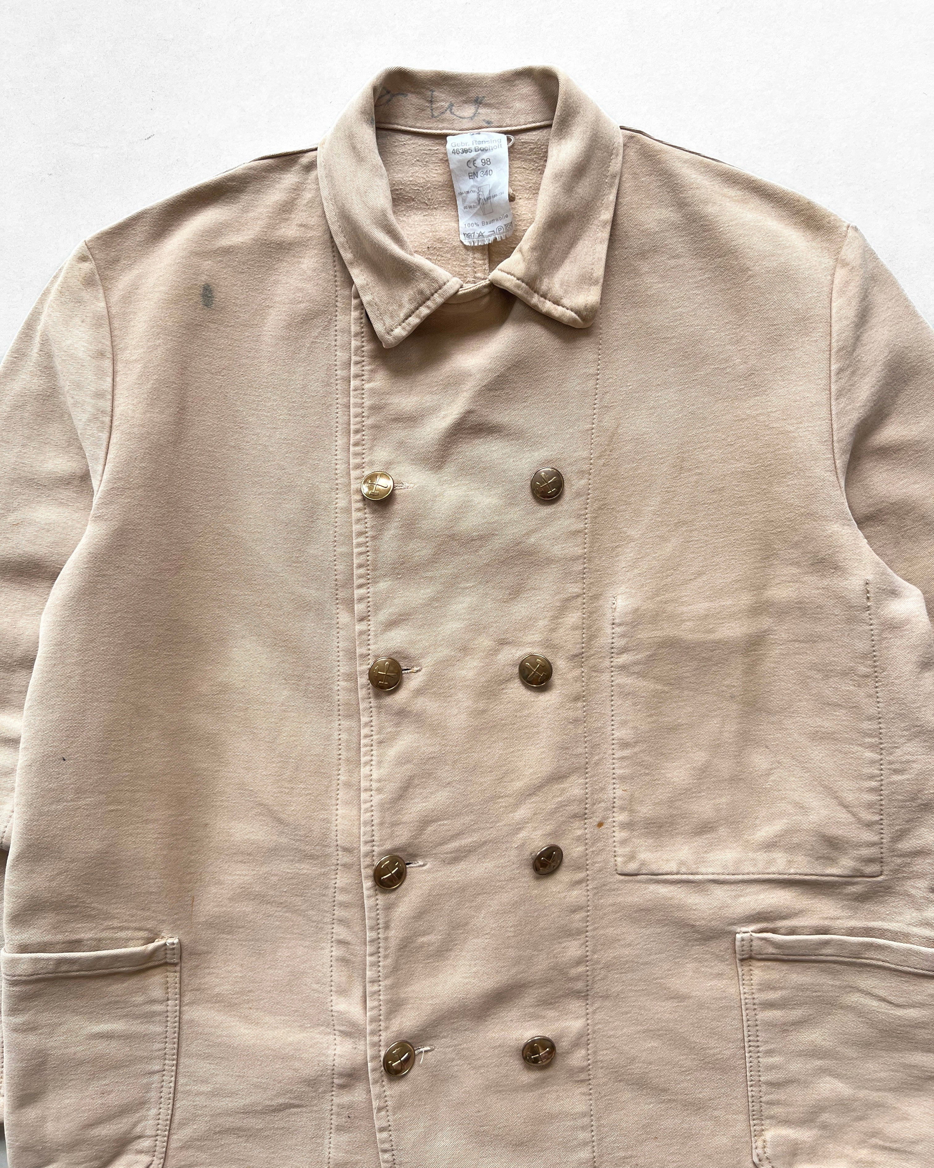1970S GERMAN MOLESKIN DOUBLE BREASTED WORK JACKET (L)