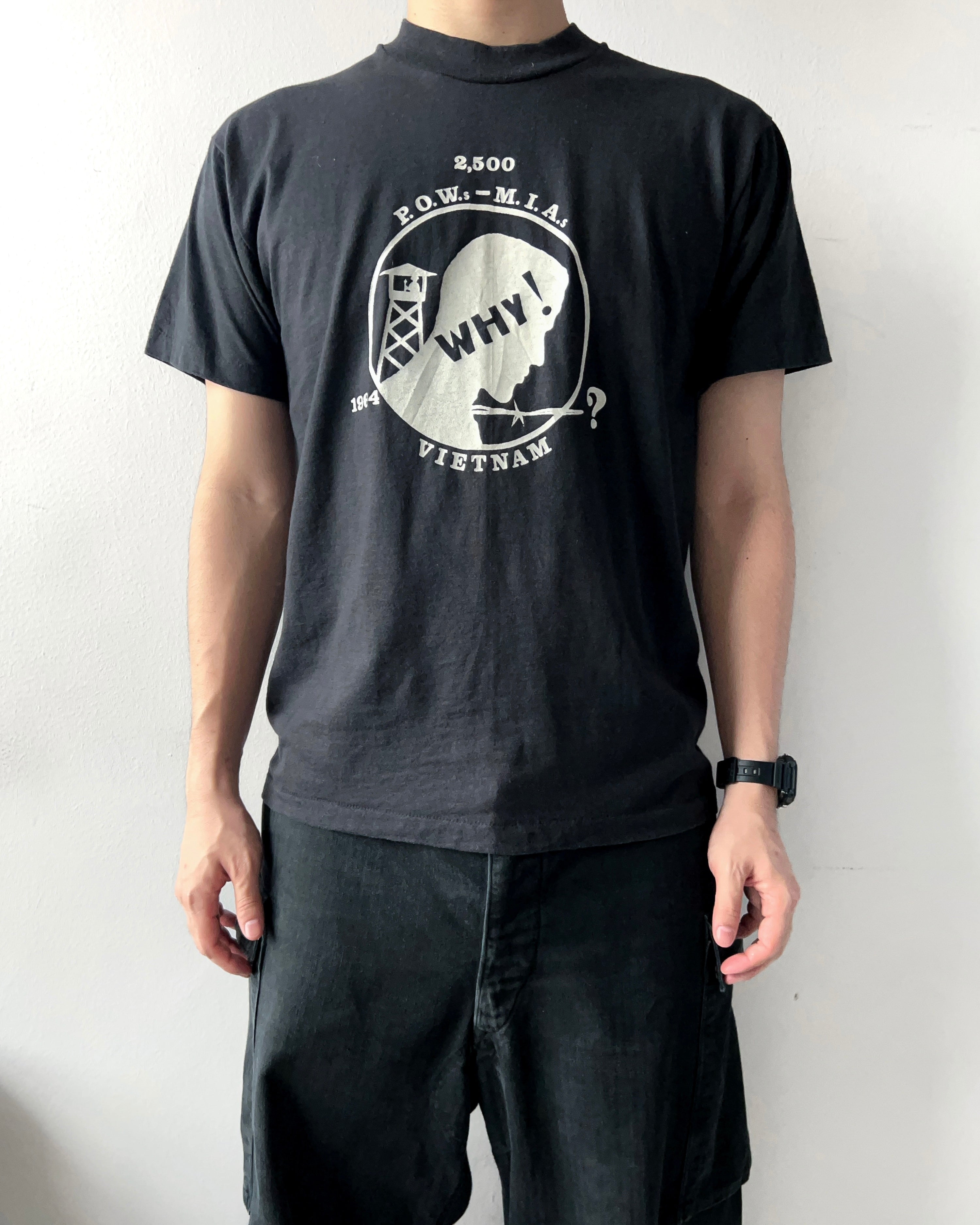 1990S 'POW MIA VIETNAM WAR' SINGLE STITCH TEE (L)