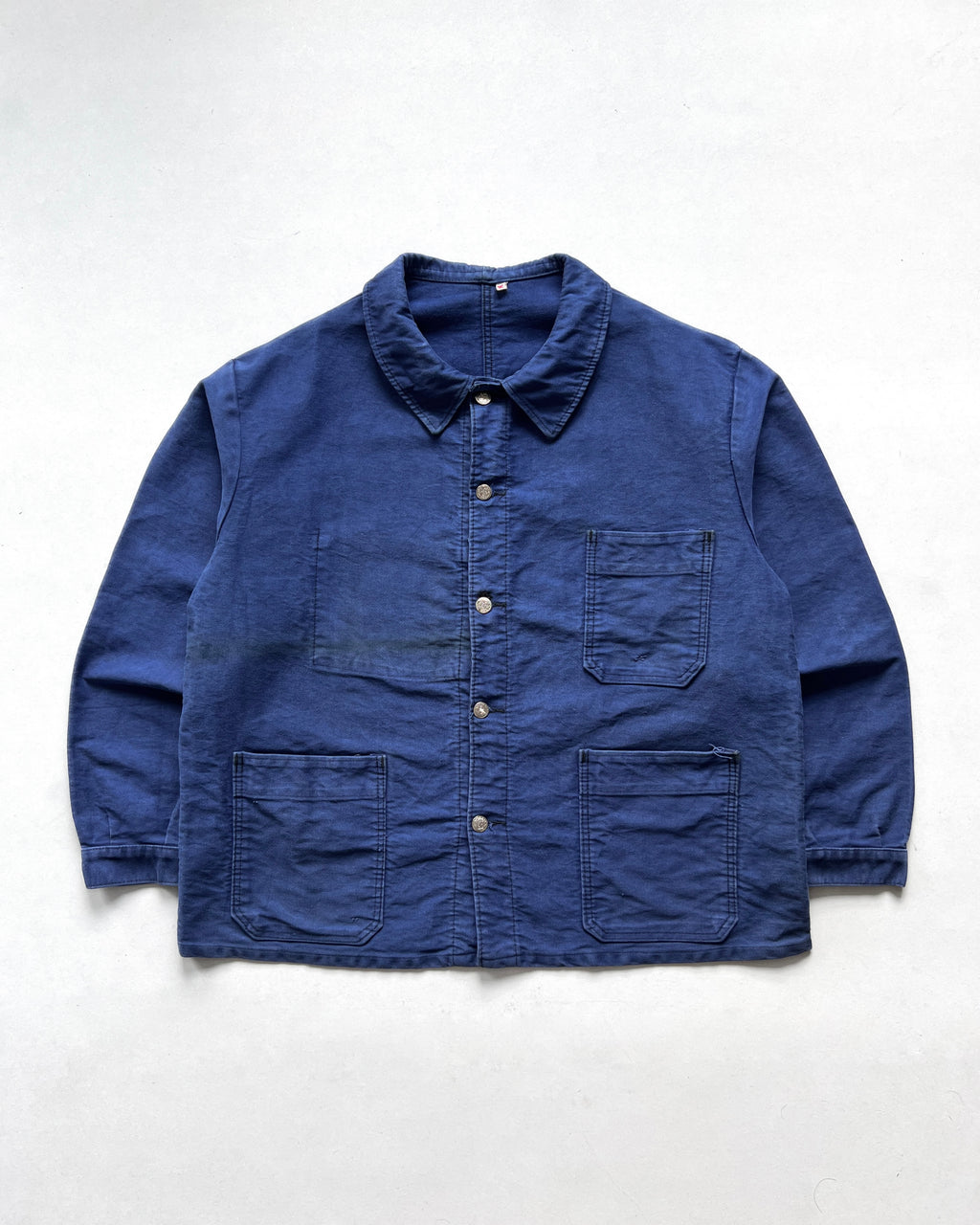 1960S FRENCH INDIGO MOLESKIN WORK JACKET (XL)