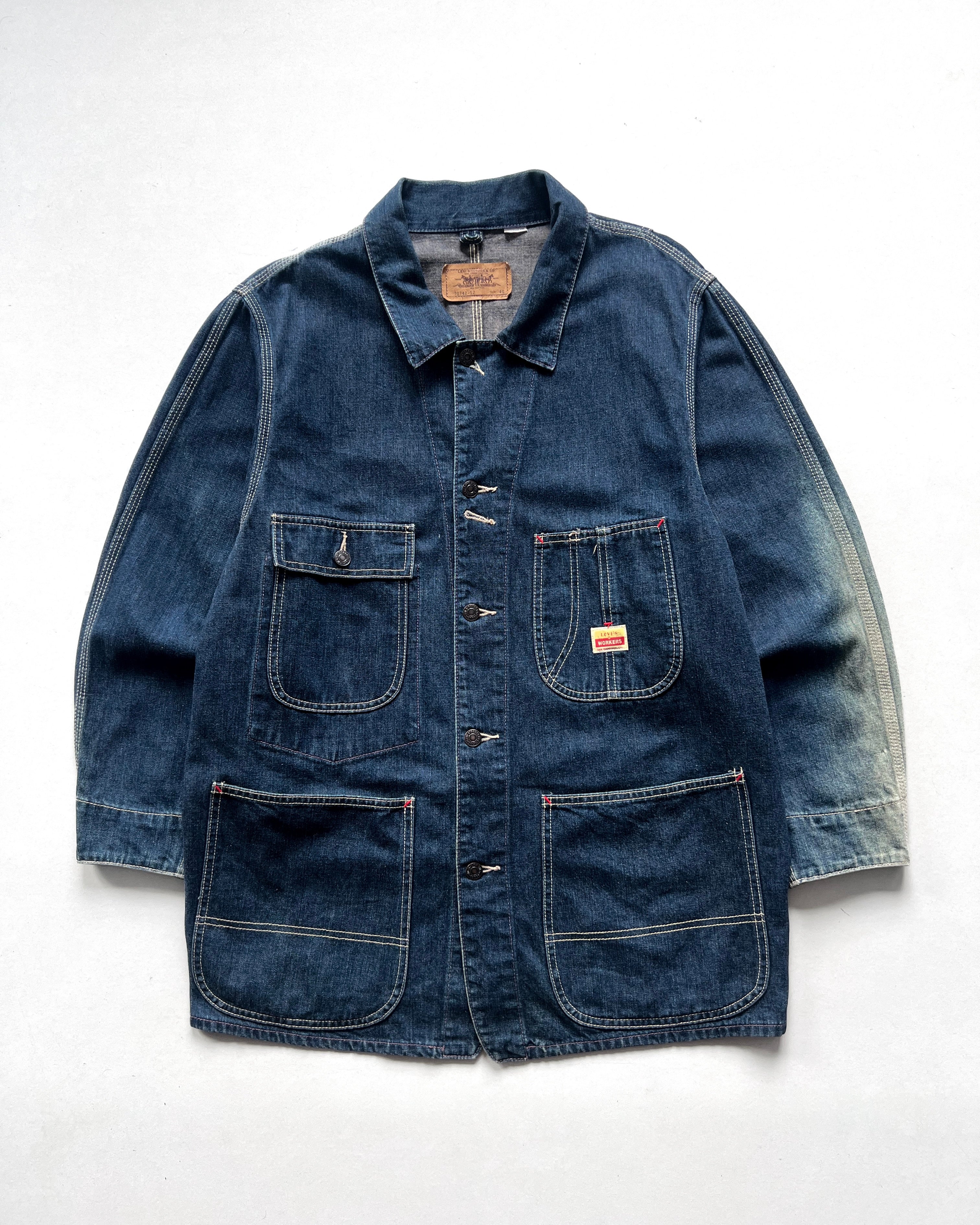 1990S LEVI'S WORKERS DENIM CHORE JACKET (M)
